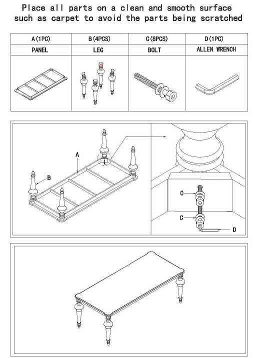 Great Spindle Rectangular Dining Table Set up Instructions
