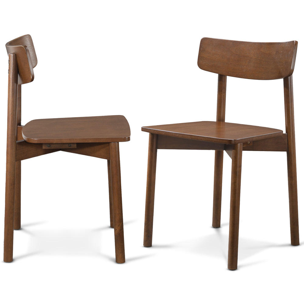 Pierre Solid Wood Dining Chair in Walnut Finish (Set Of 2)