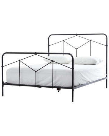 Piper Vintage Black Iron Queen Platform Bed