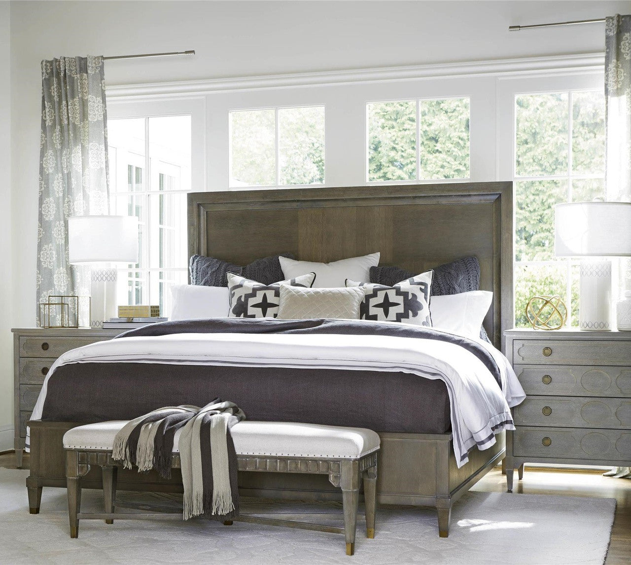 Playlist Vintage Grey Oak 4 Drawers Bedroom Chest