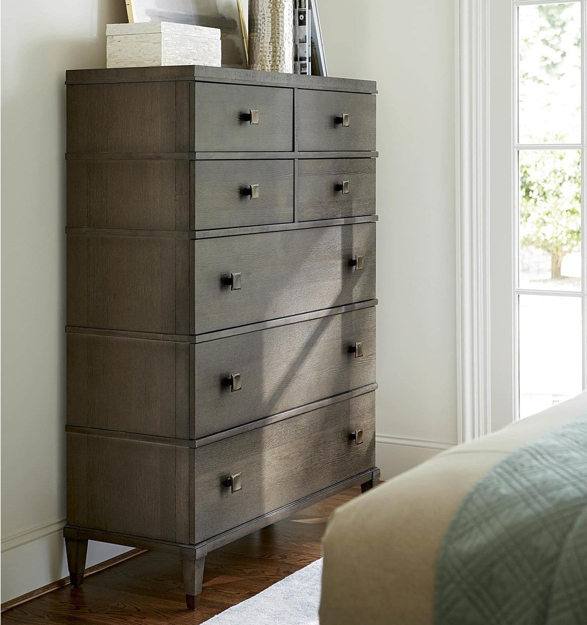 Playlist Vintage Oak 7 Drawers Tall Chest