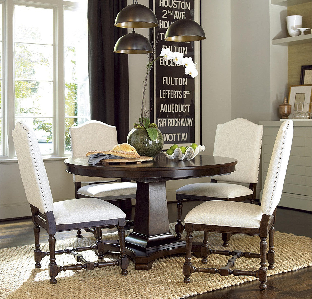Proximity Cherry Wood Extension Round Dining Room Table 54"