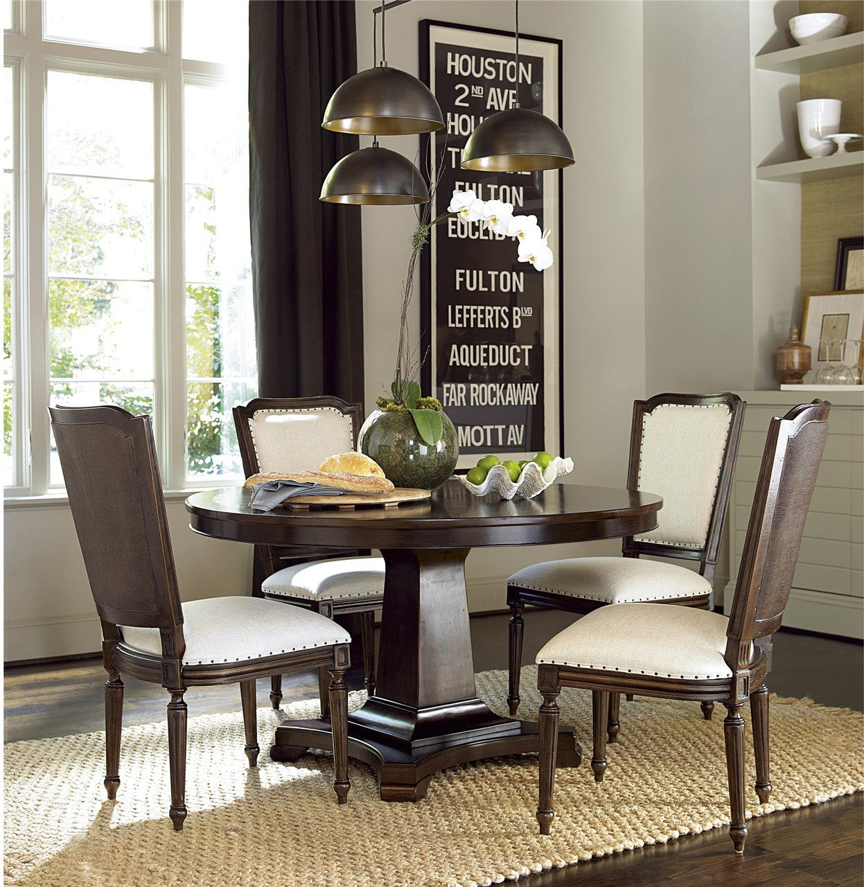 Proximity Cherry Wood Extending Round Pedestal Dining Table 54"