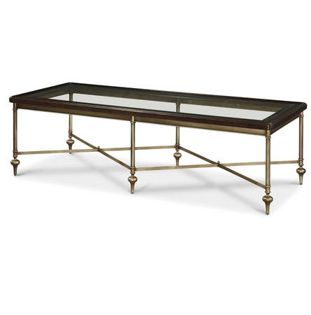 Proximity Industrial Bronze Metal and Glass Cocktail Table