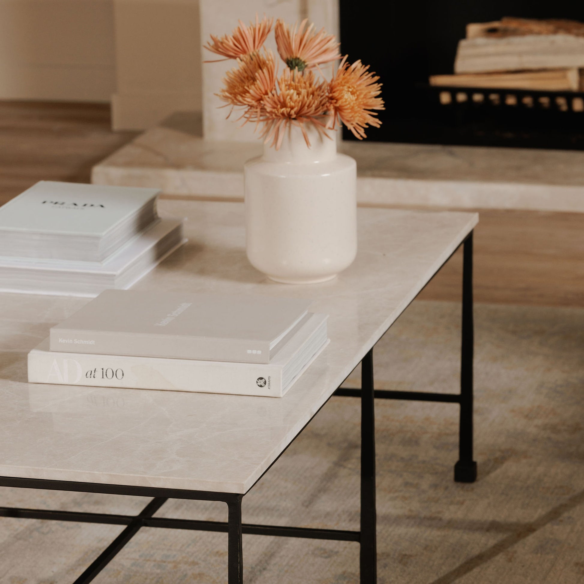 River Coffee Table Botticino Marble by Moe's Home Collection - view 2