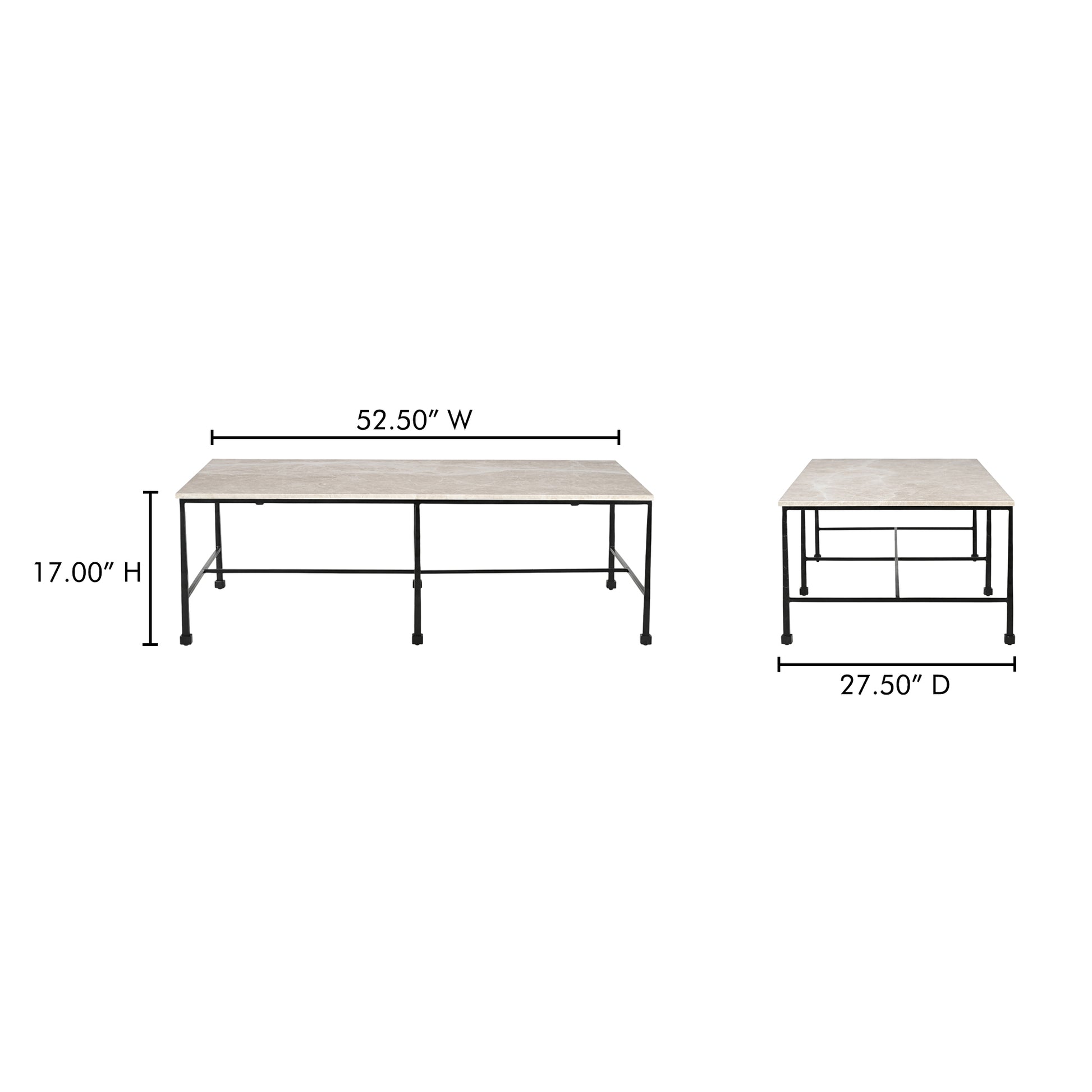 River Coffee Table Botticino Marble by Moe's Home Collection - view 4