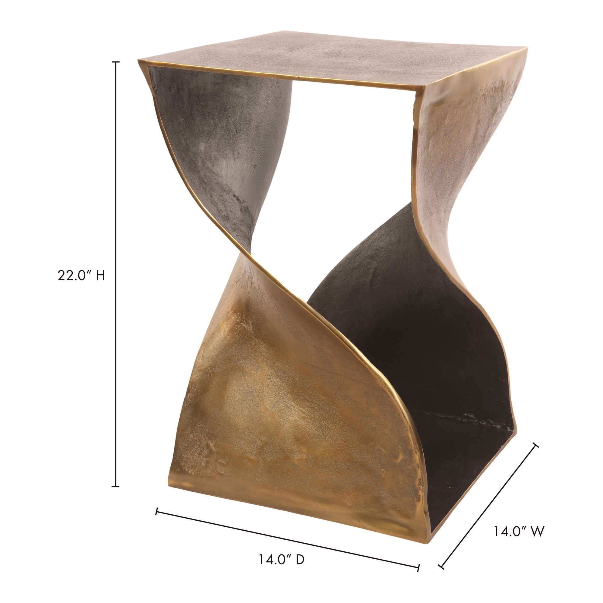 Twist Accent Table Brass by Moe's Home Collection - view 6