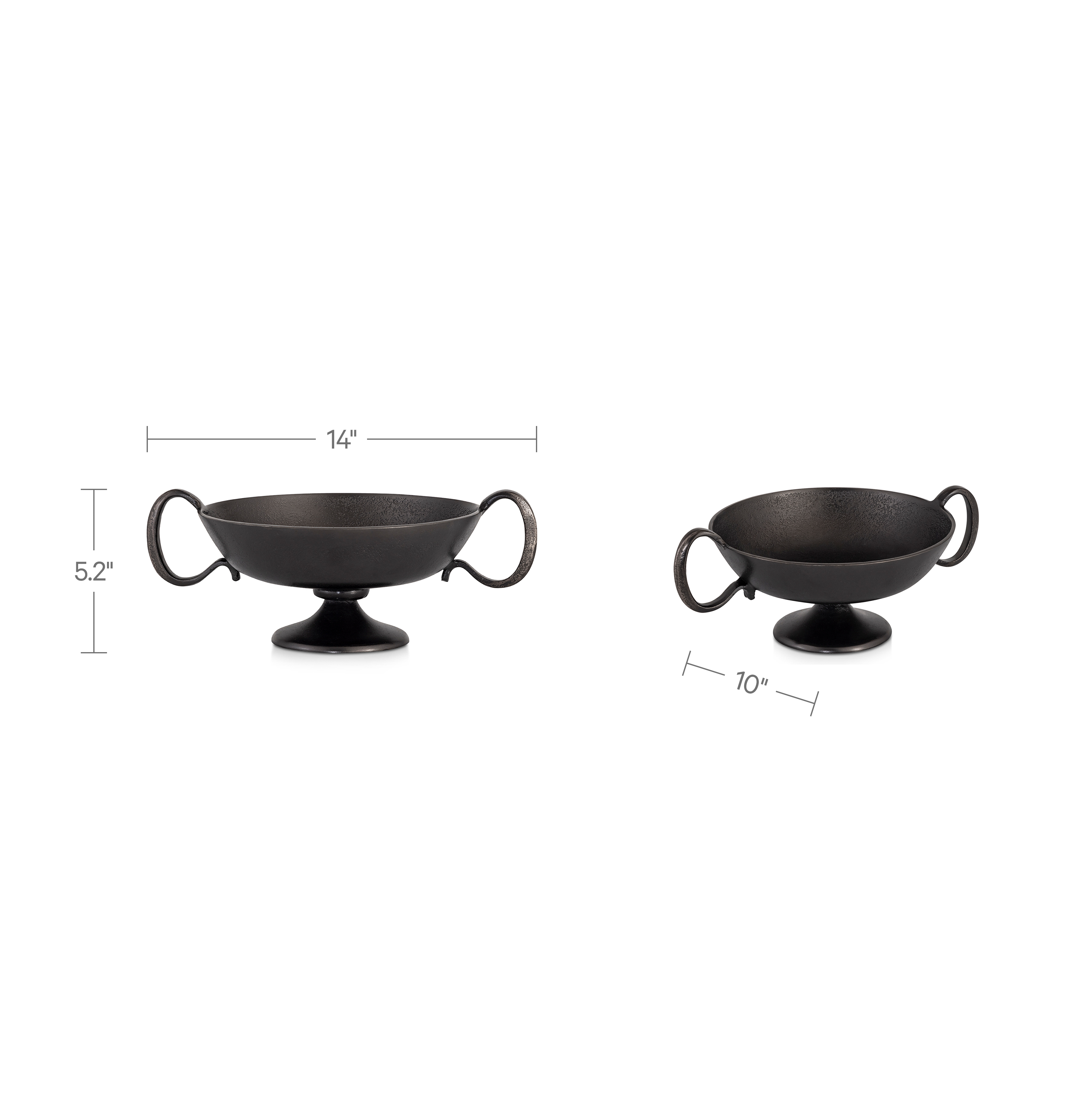 Floris Decorative Bowl Black Cast Aluminum by Moe's Home Collection - view 2