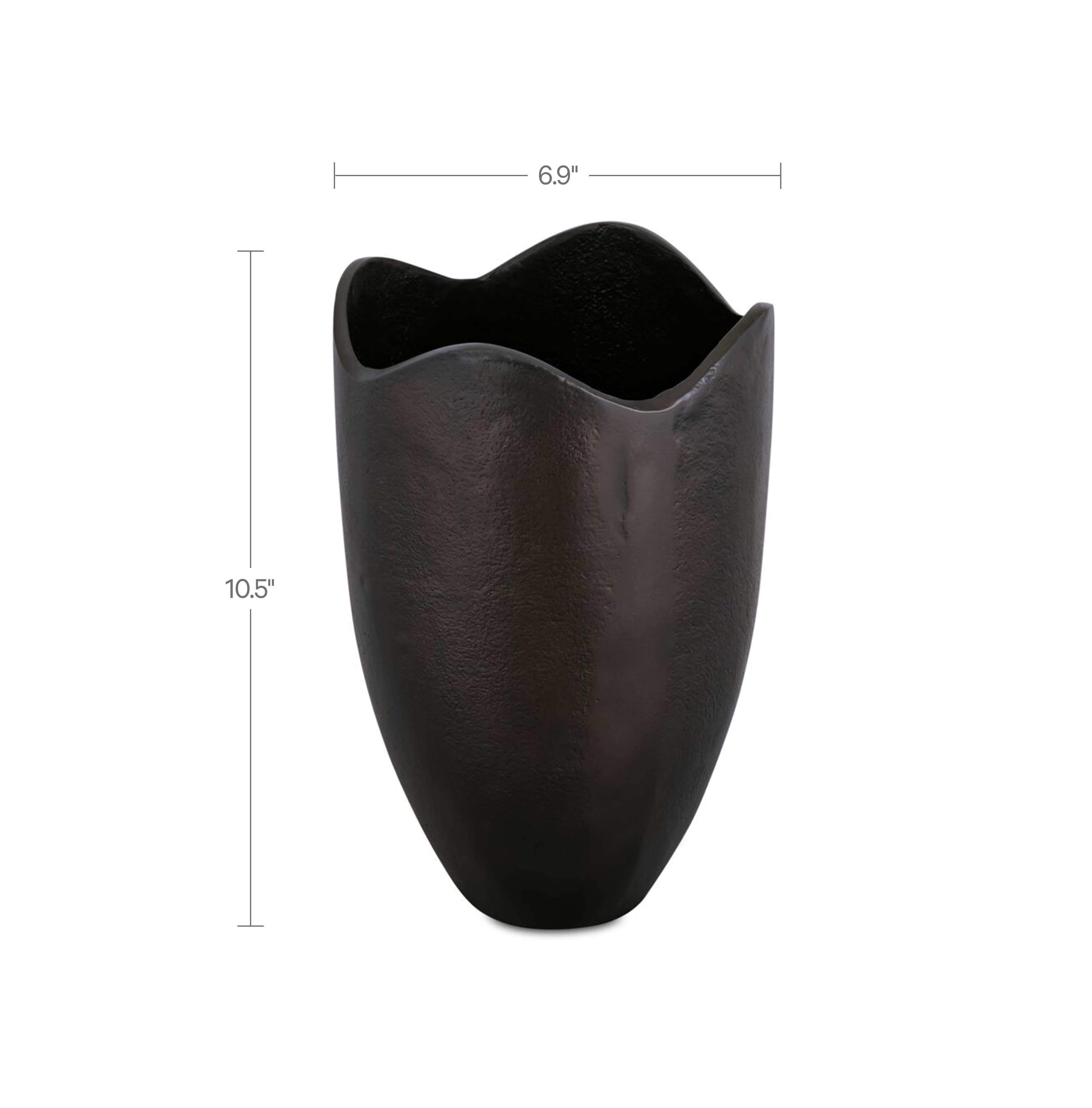 Athena Cast Aluminum Vase Blackened Bronze by Moe's Home Collection - view 3
