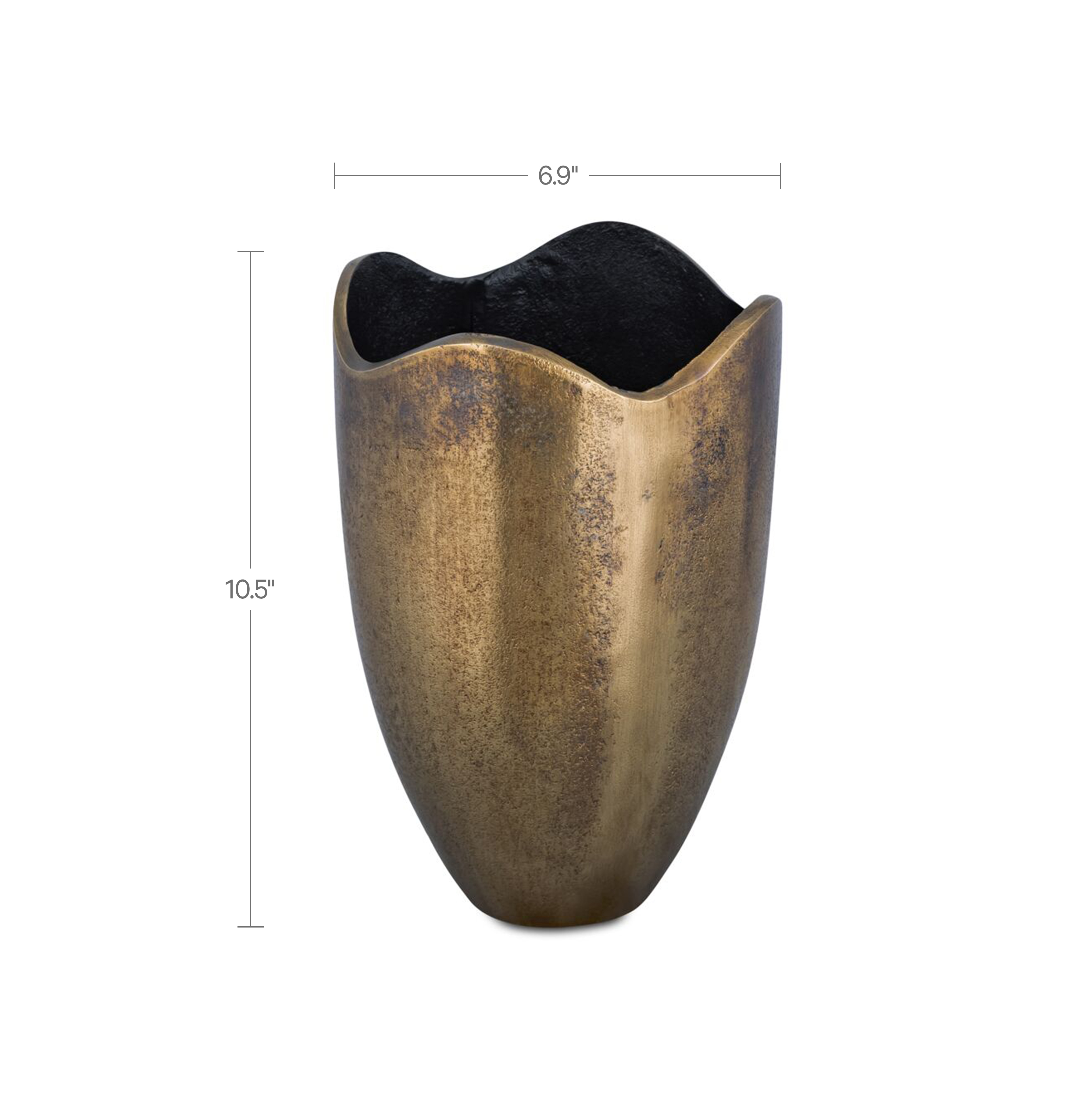 Athena Cast Aluminum Vase Antique Brass by Moe's Home Collection - view 3