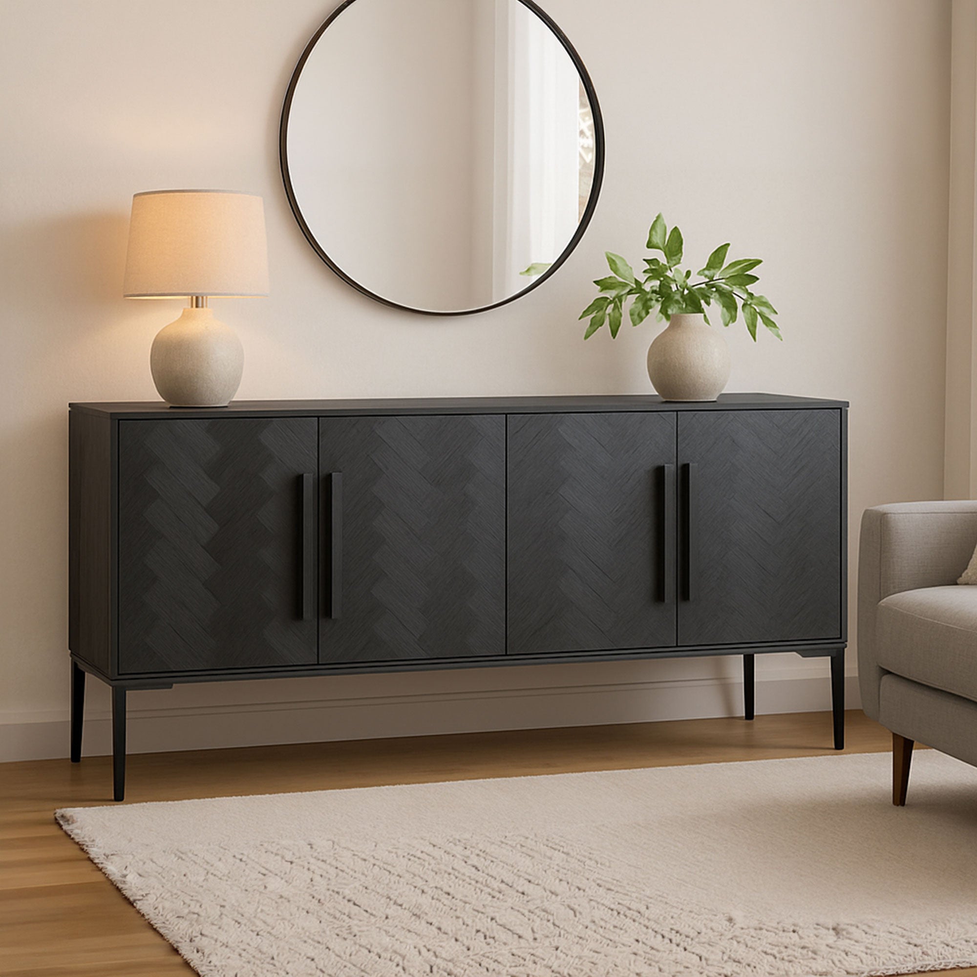 Fishbone Sideboard Black by Moe's Home Collection - view 4