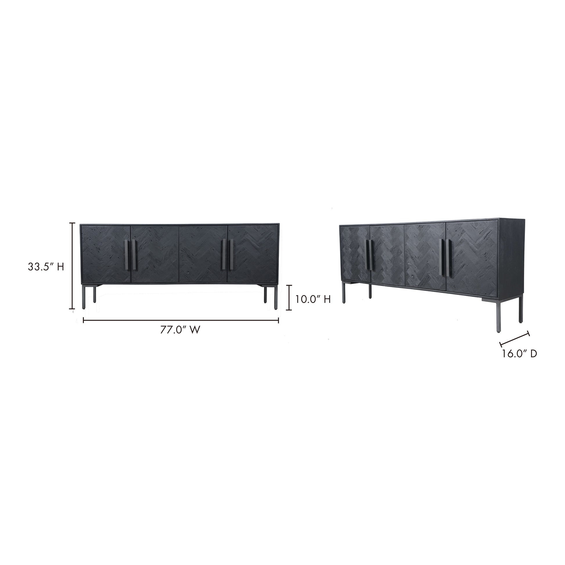 Fishbone Sideboard Black by Moe's Home Collection - view 6
