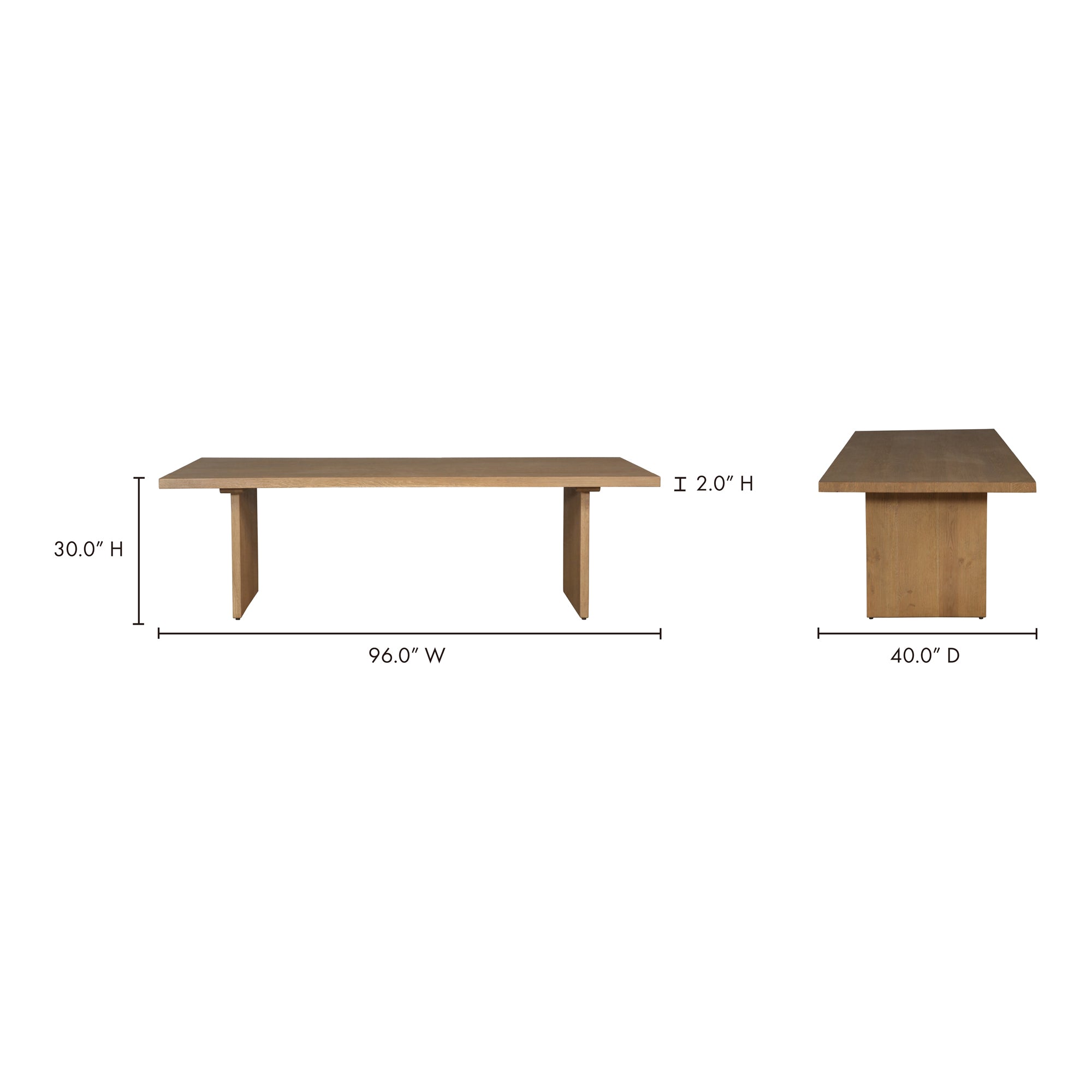 Koshi Dining Table Sandblasted Amber Oak by Moe's Home Collection - view 7