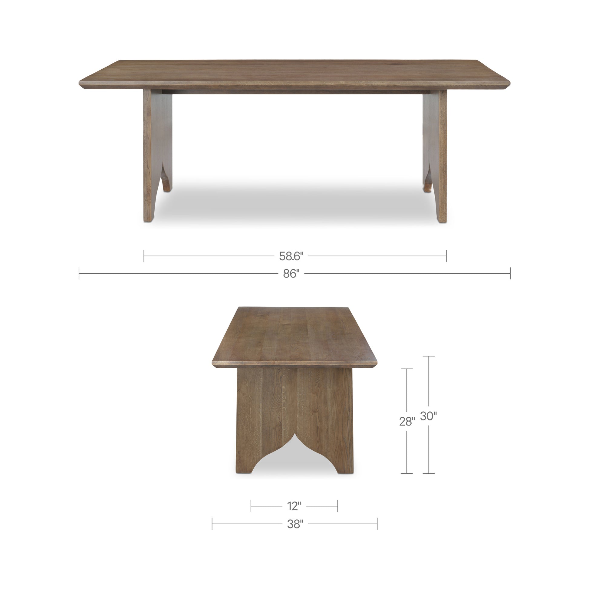 Lake Dining Table Brown by Moe's Home Collection - view 3