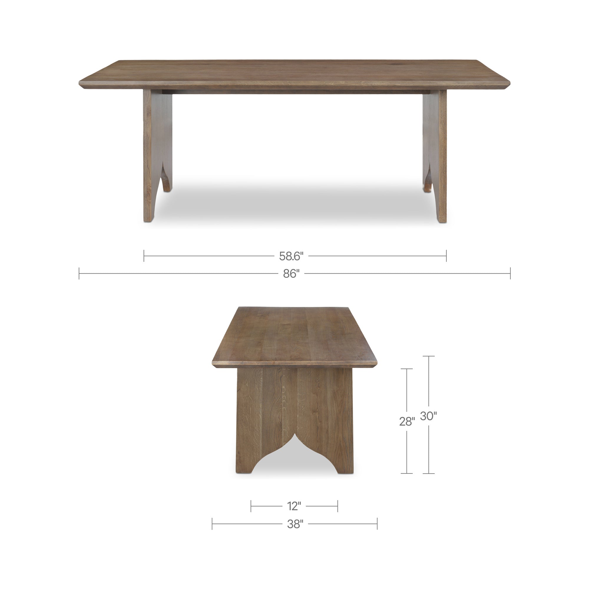 Lake Dining Table Brown by Moe's Home Collection - view 3