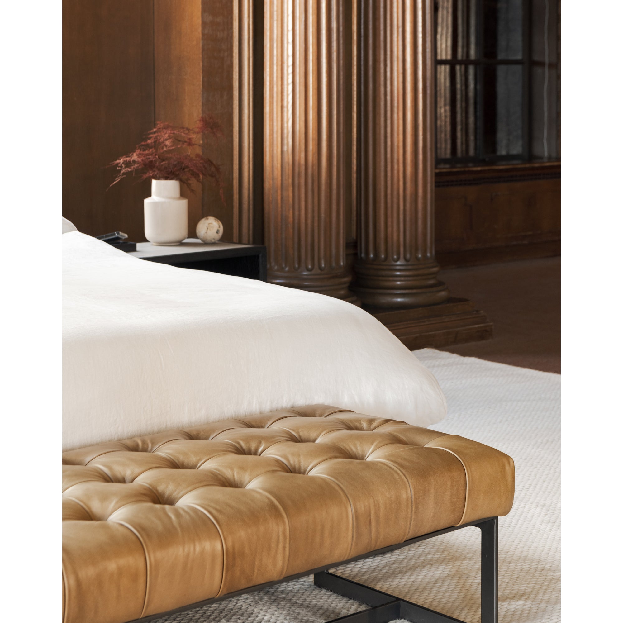 Wyatt Leather Bench Tan by Moe's Home Collection - view 6