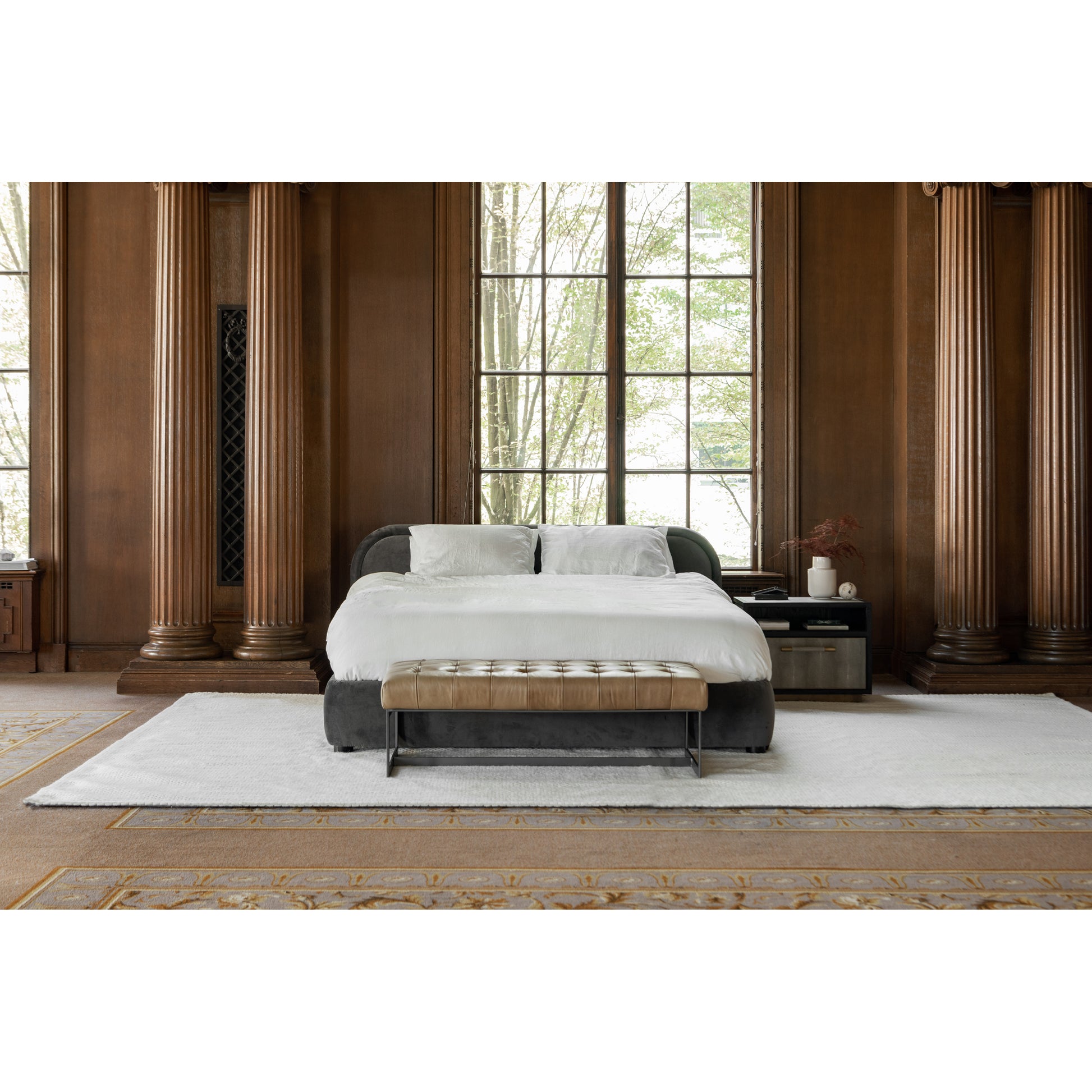 Wyatt Leather Bench Tan by Moe's Home Collection - view 7