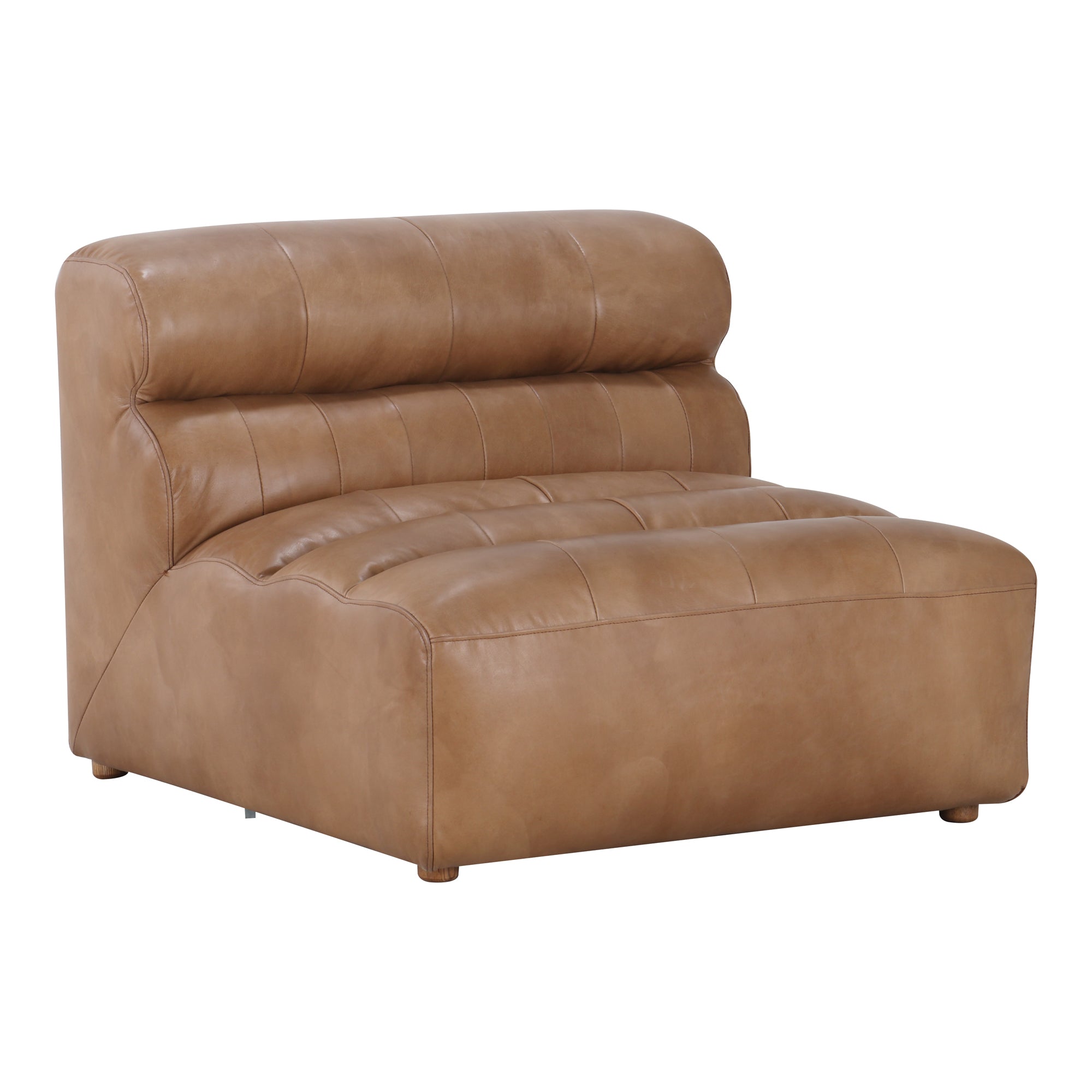 Ramsay Leather Slipper Chair Tan by Moe's Home Collection - view 2