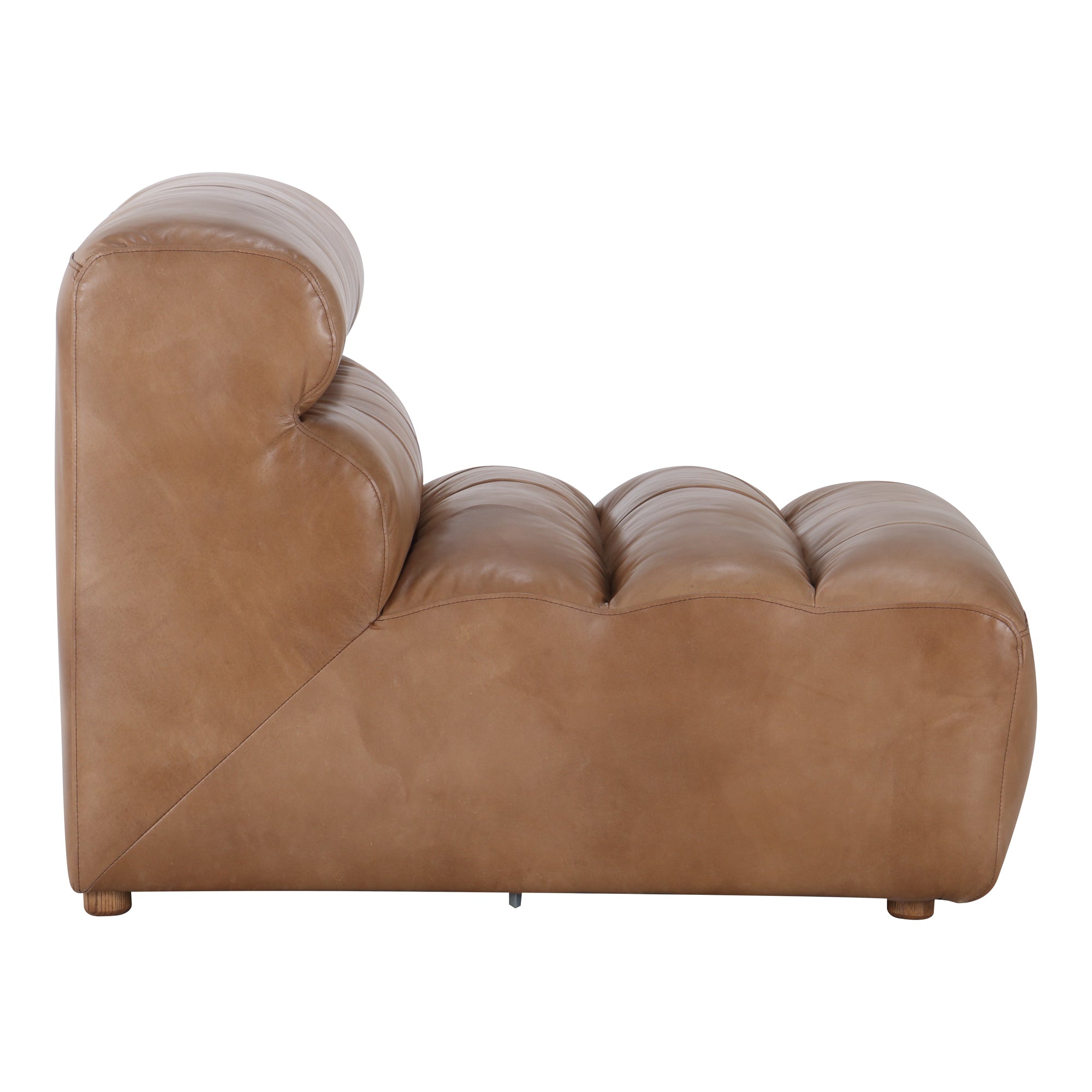 Ramsay Leather Slipper Chair Tan by Moe's Home Collection - view 3