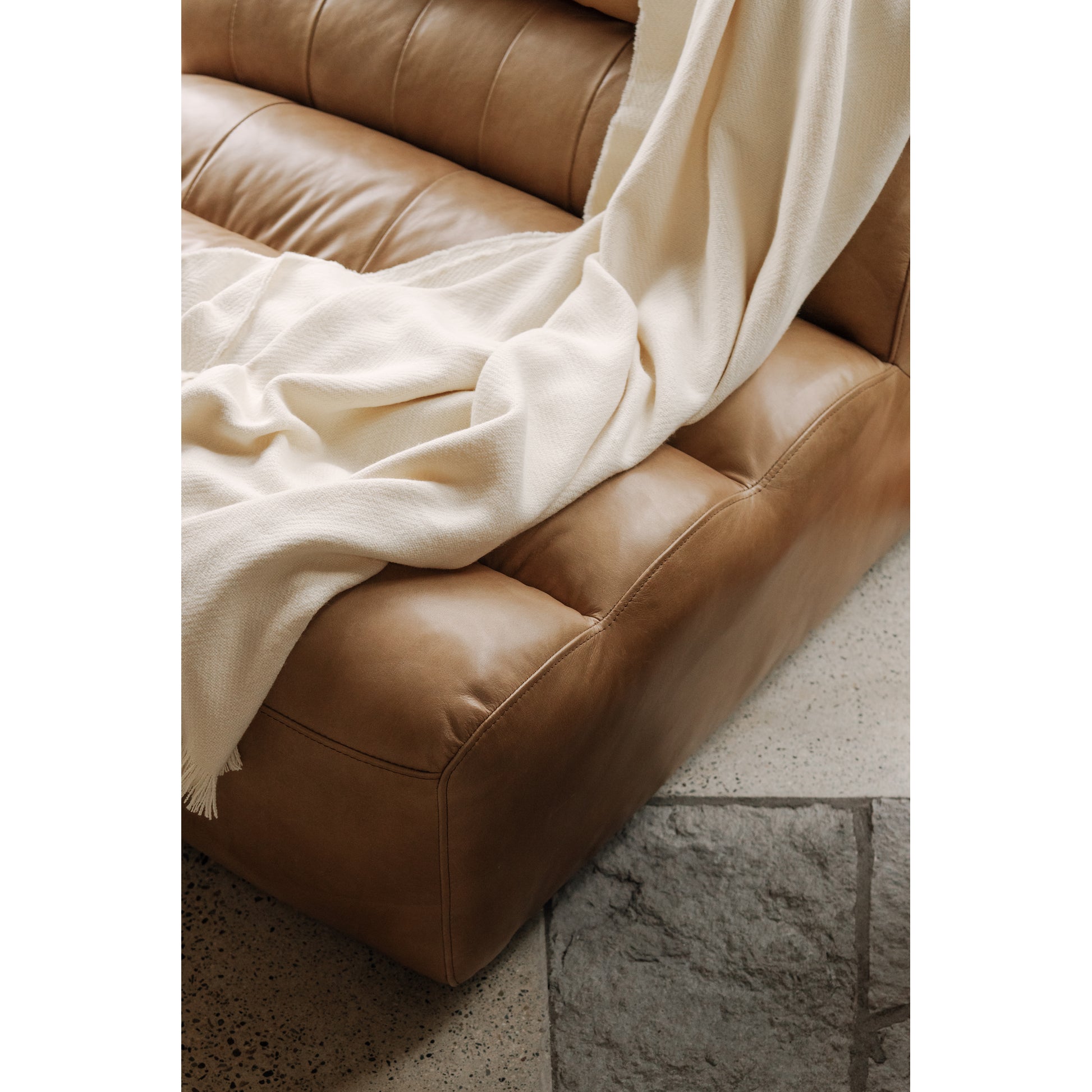 Ramsay Leather Slipper Chair Tan by Moe's Home Collection - view 8