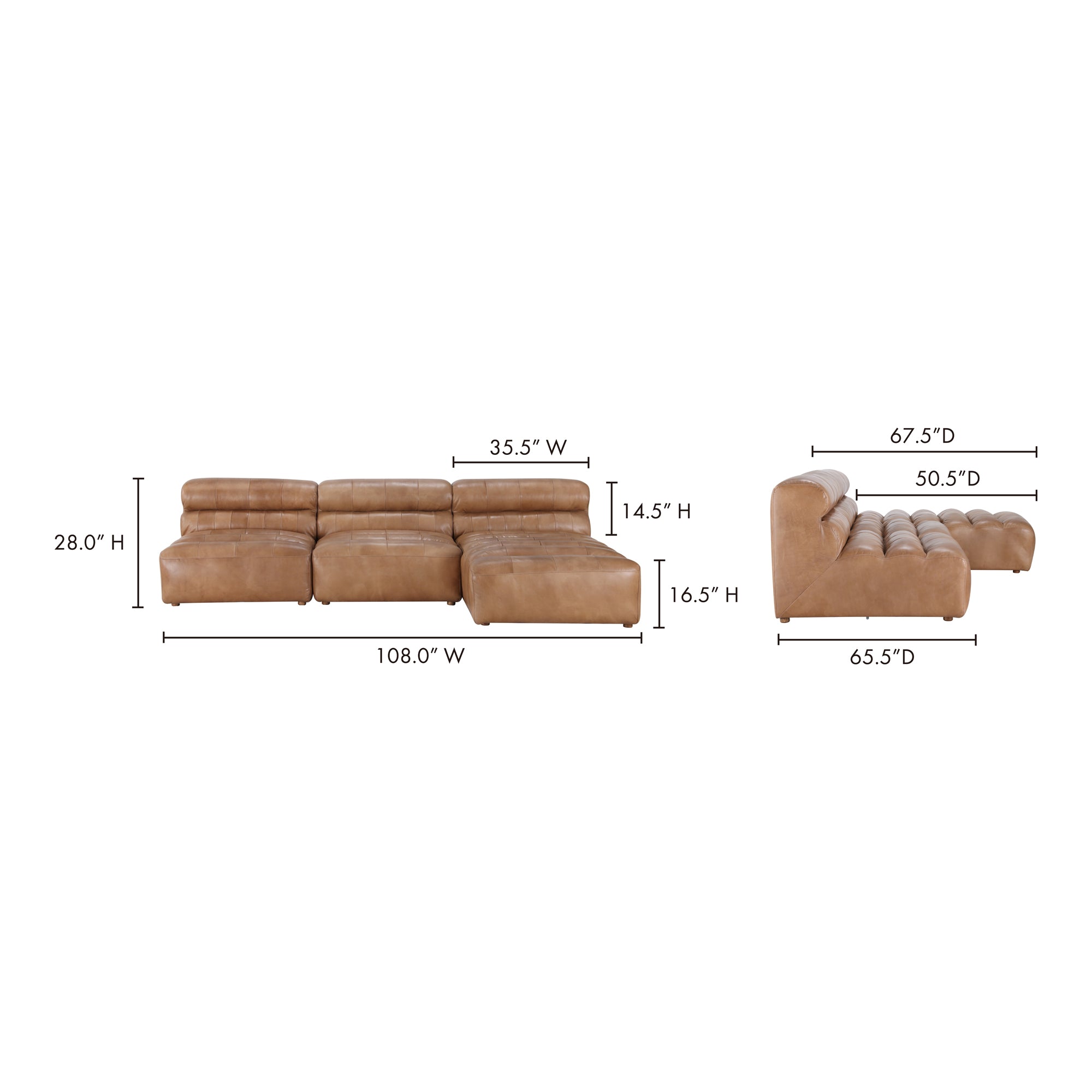 Ramsay Signature Modular Sectional Tan by Moe's Home Collection - view 12