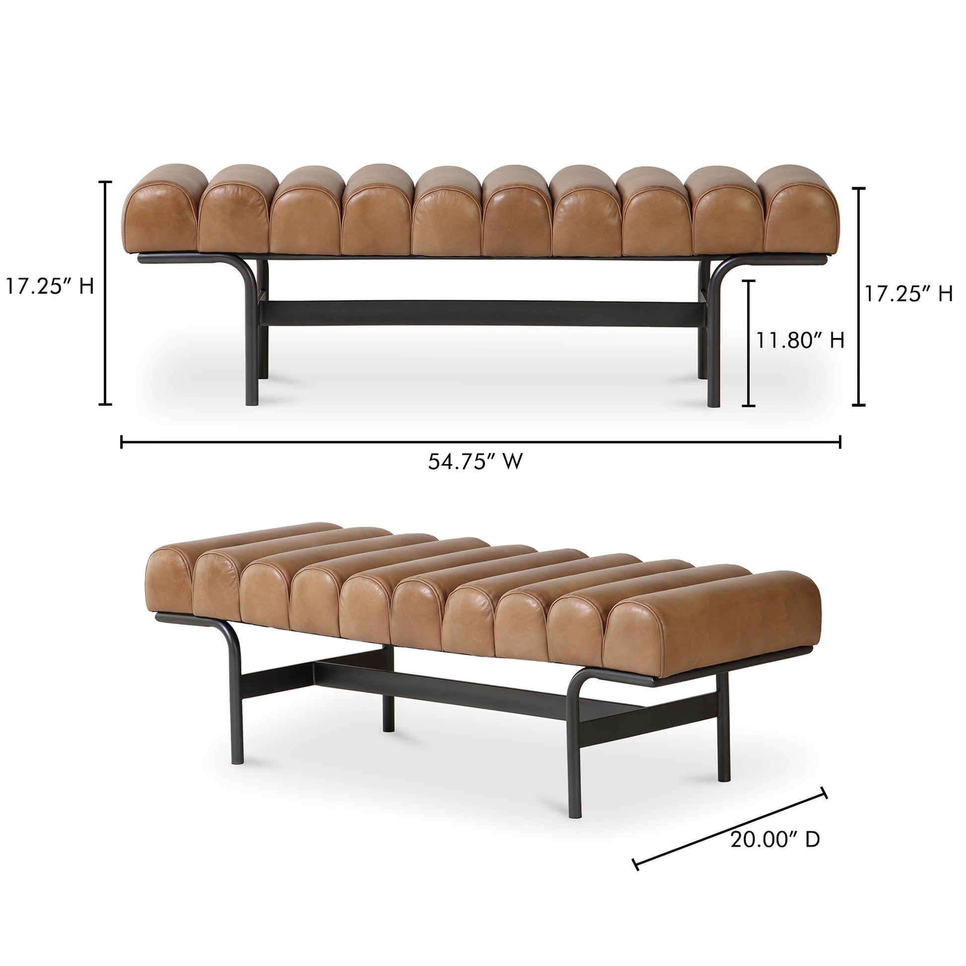 Harrison Bench Tan by Moe's Home Collection - view 4