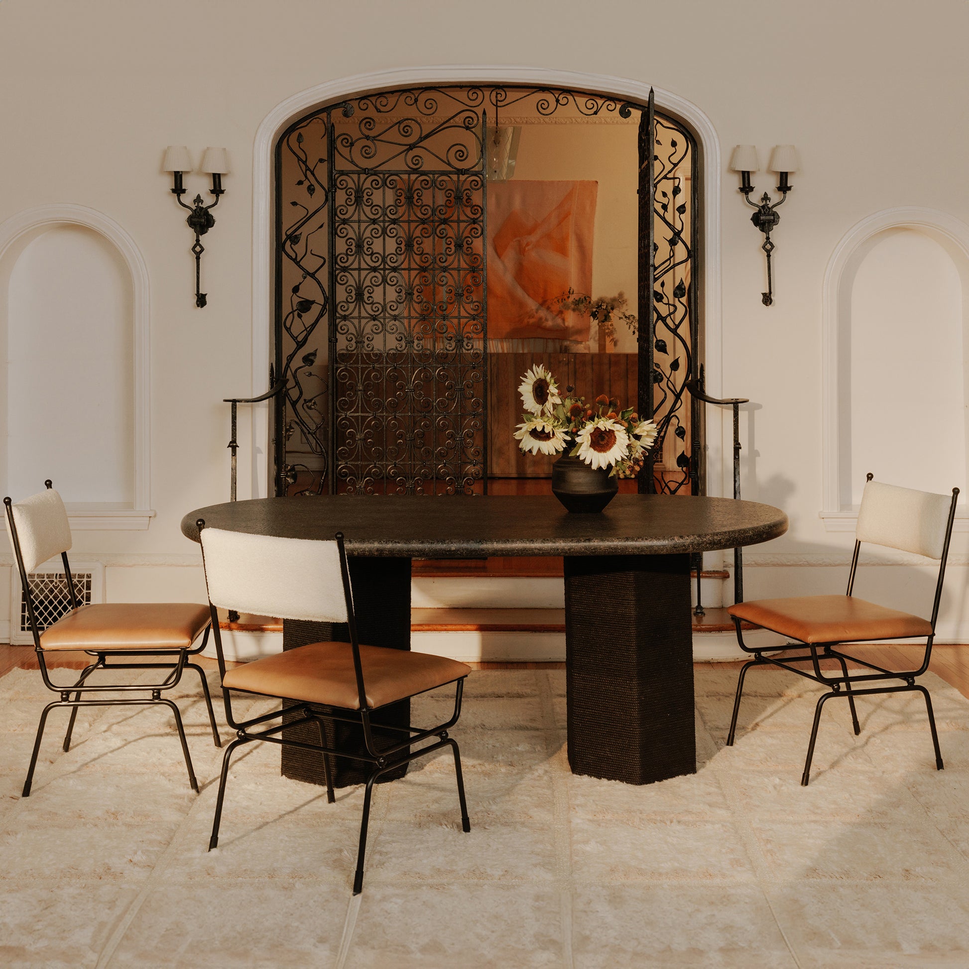 Posta Dining Chair Brown Leather by Moe's Home Collection - view 4