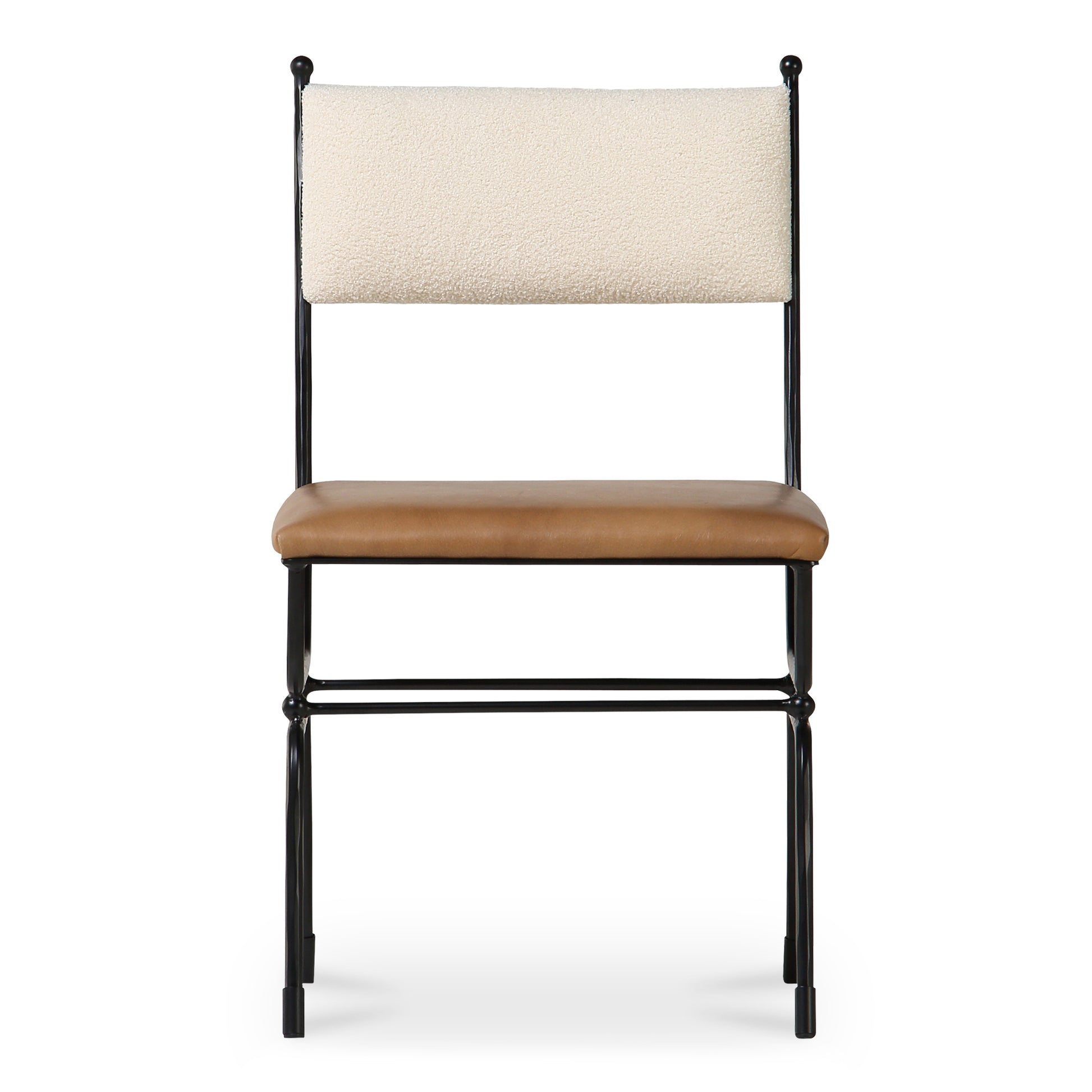 Posta Dining Chair Brown Leather by Moe's Home Collection