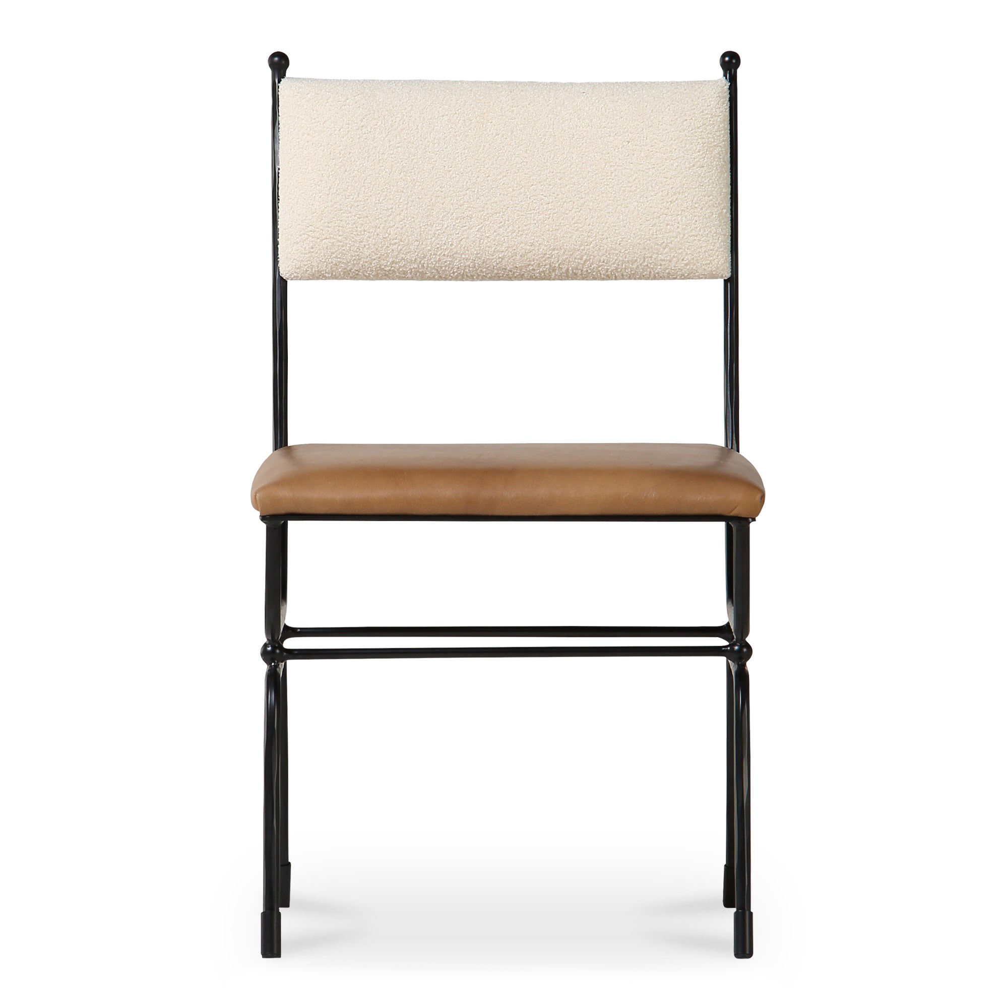 Posta Dining Chair Brown Leather by Moe's Home Collection