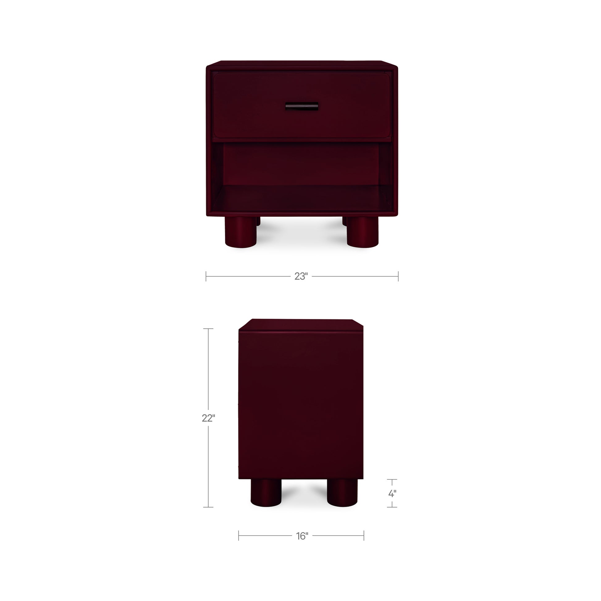 Jolene Nightstand Deep Red by Moe's Home Collection - view 4