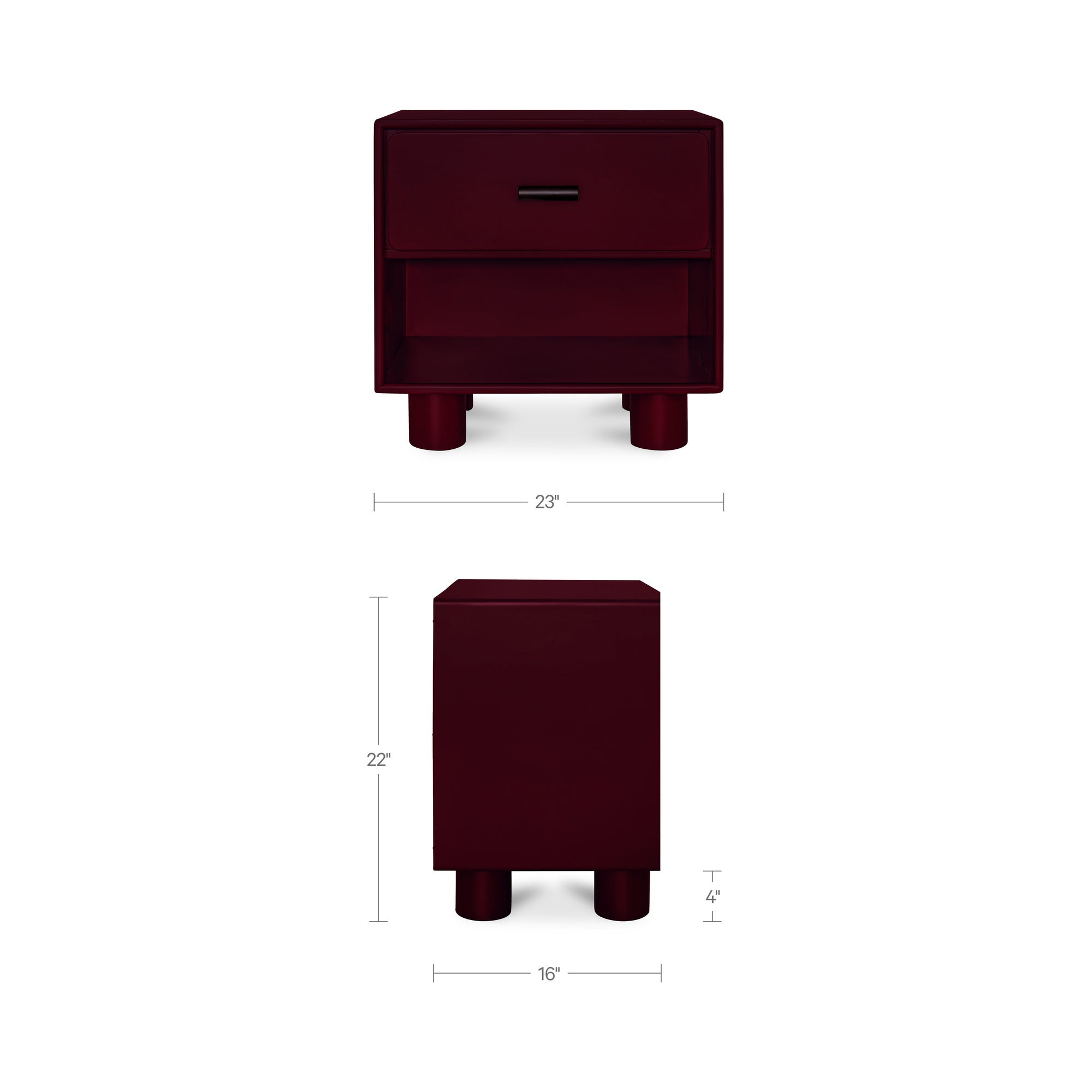 Jolene Nightstand Deep Red by Moe's Home Collection - view 4