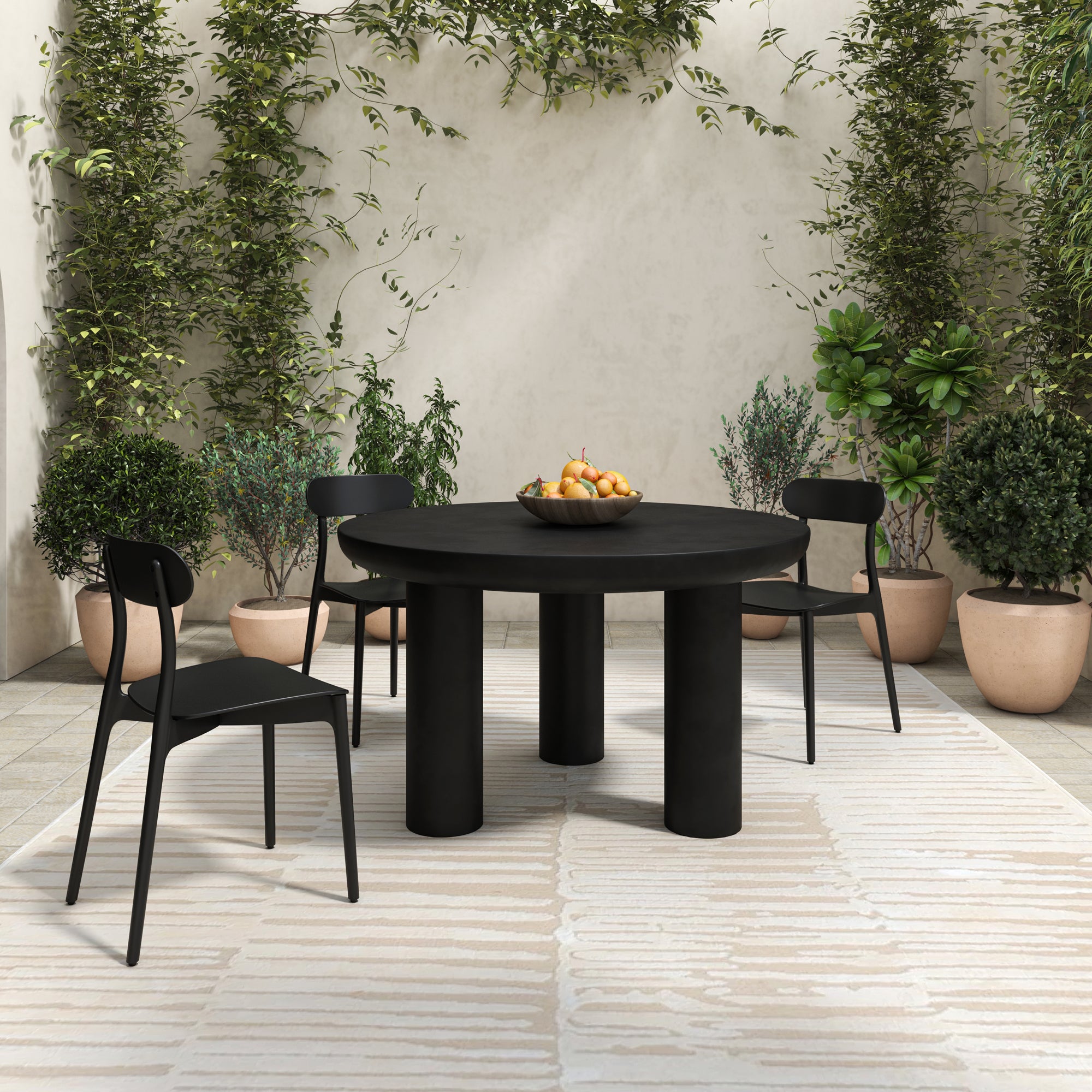 Kent Outdoor Dining Chair Black - Set Of Two by Moe's Home Collection - view 2