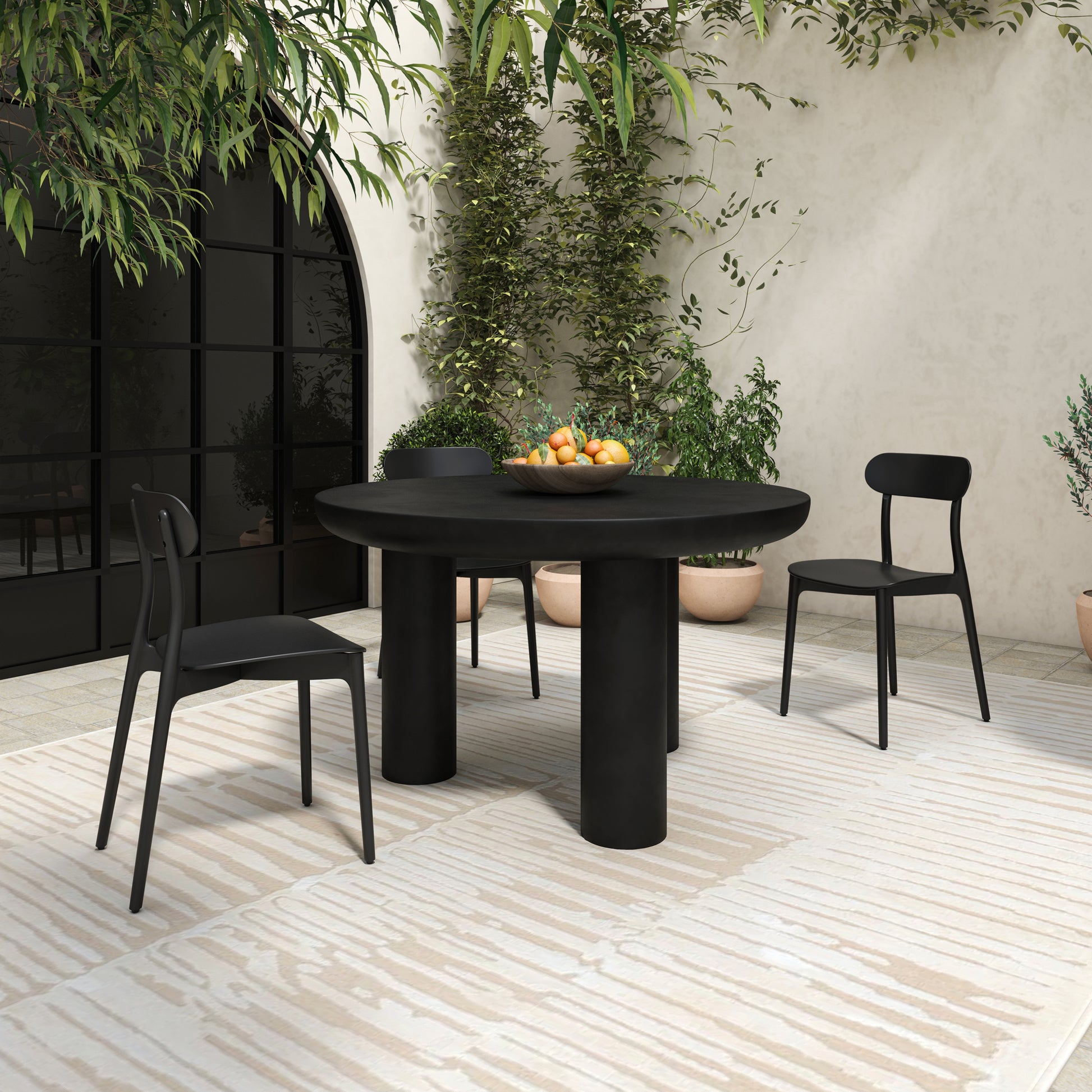 Kent Outdoor Dining Chair Black - Set Of Two by Moe's Home Collection - view 3