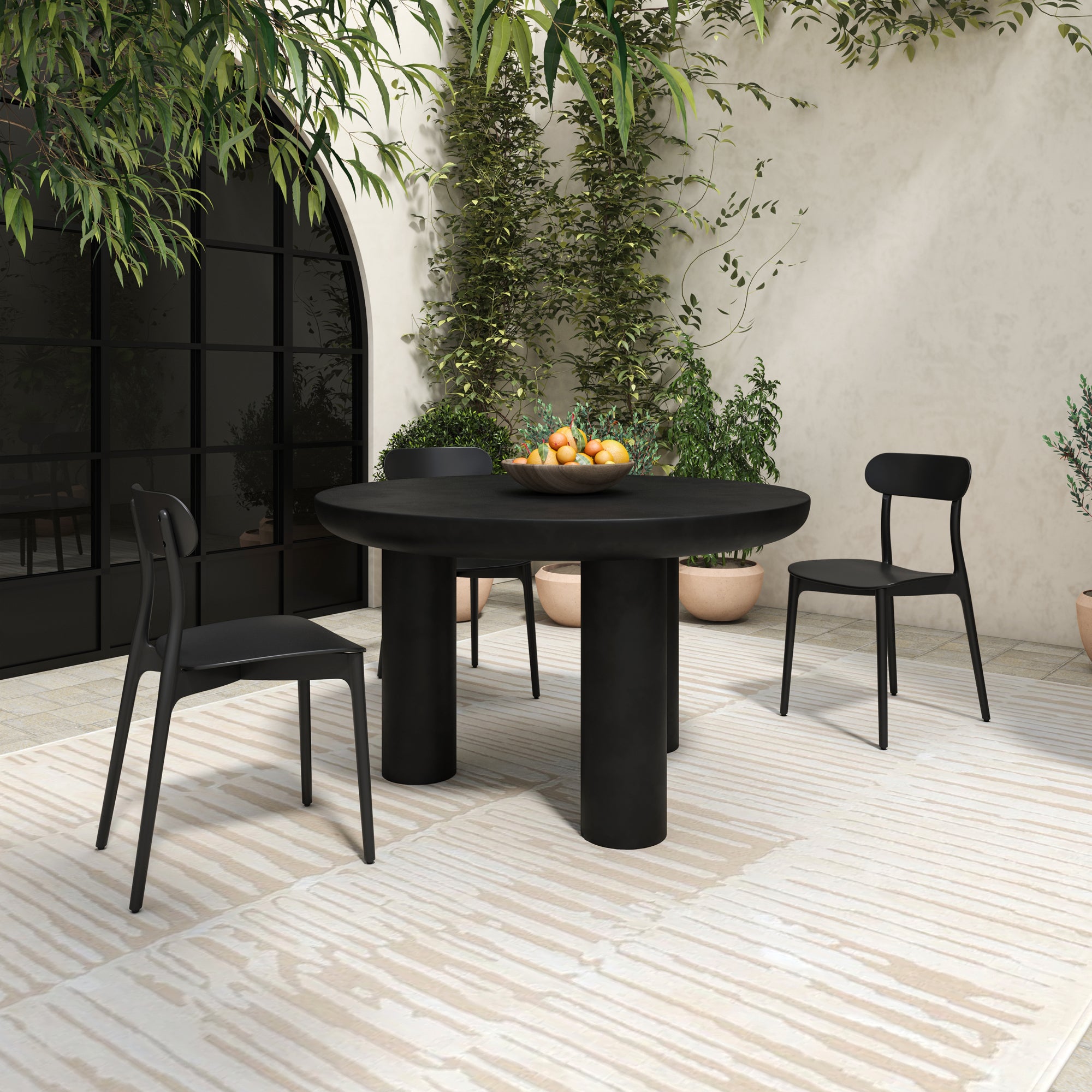 Kent Outdoor Dining Chair Black - Set Of Two by Moe's Home Collection - view 3