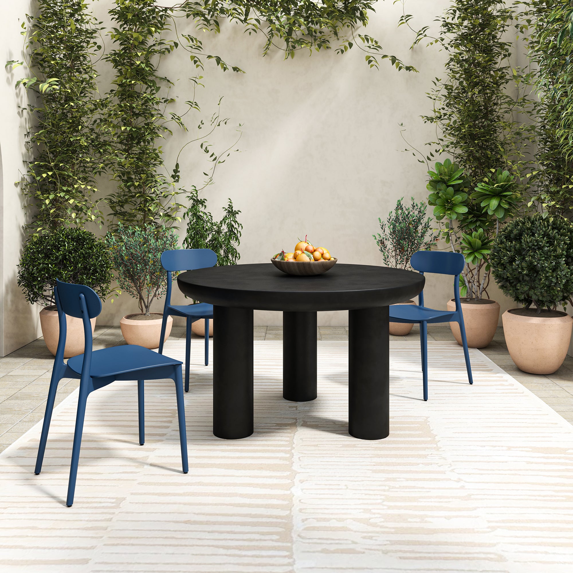 Kent Outdoor Dining Chair Navy - Set Of Two by Moe's Home Collection - view 2