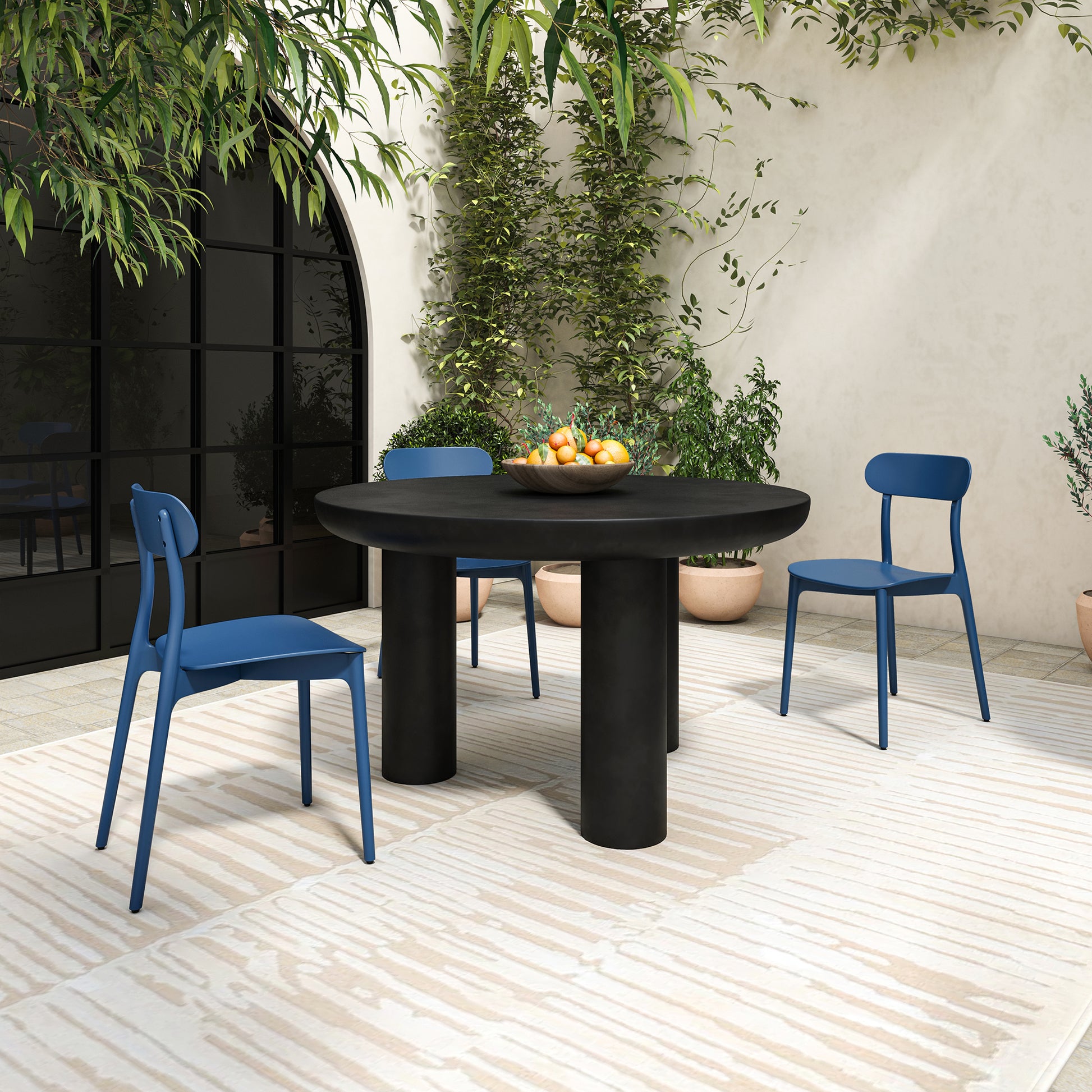 Kent Outdoor Dining Chair Navy - Set Of Two by Moe's Home Collection - view 3