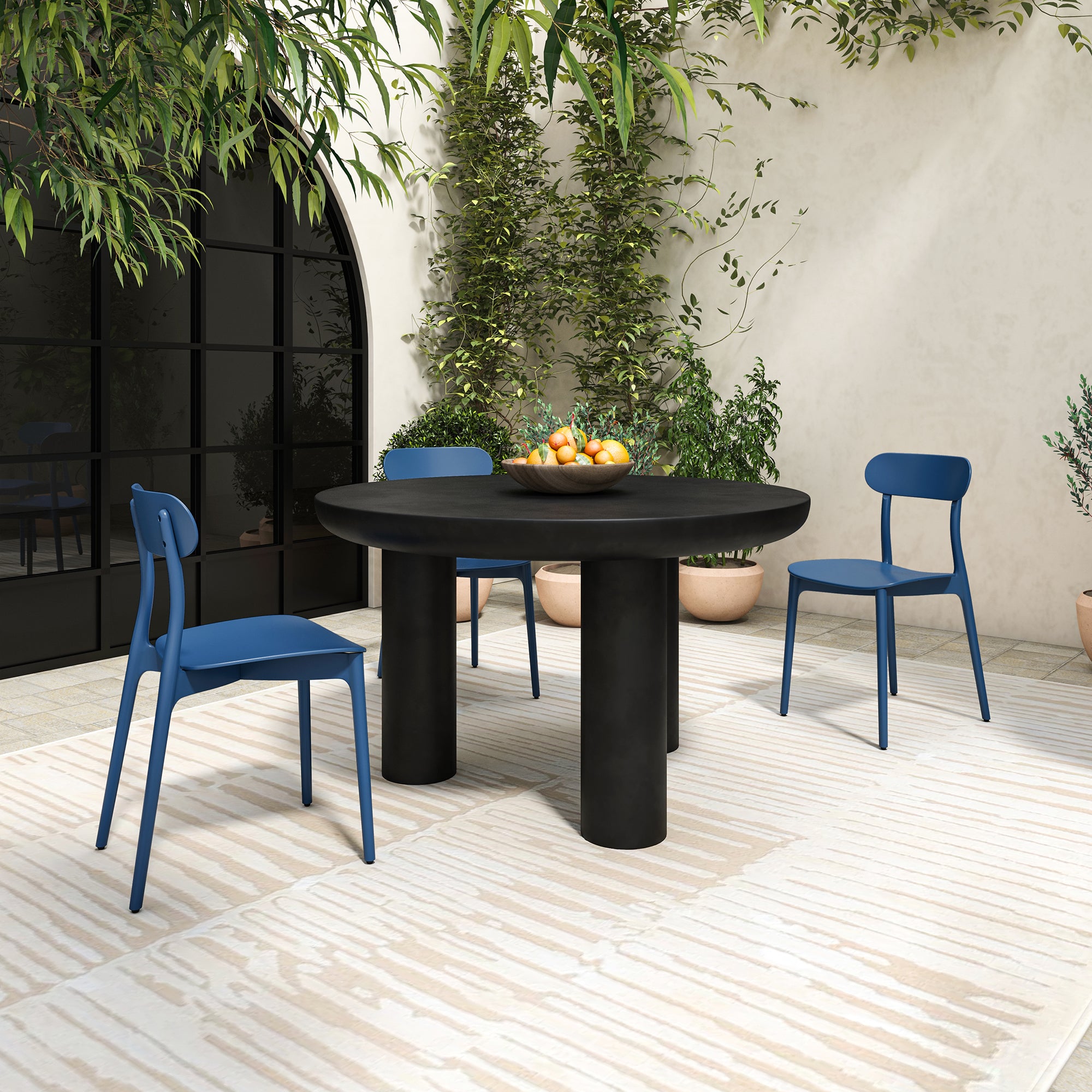 Kent Outdoor Dining Chair Navy - Set Of Two by Moe's Home Collection - view 3