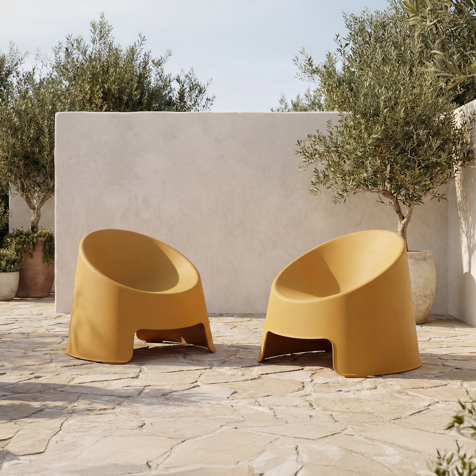Nolla Outdoor Accent Chair Set of Two Yellow by Moe's Home Collection - view 2