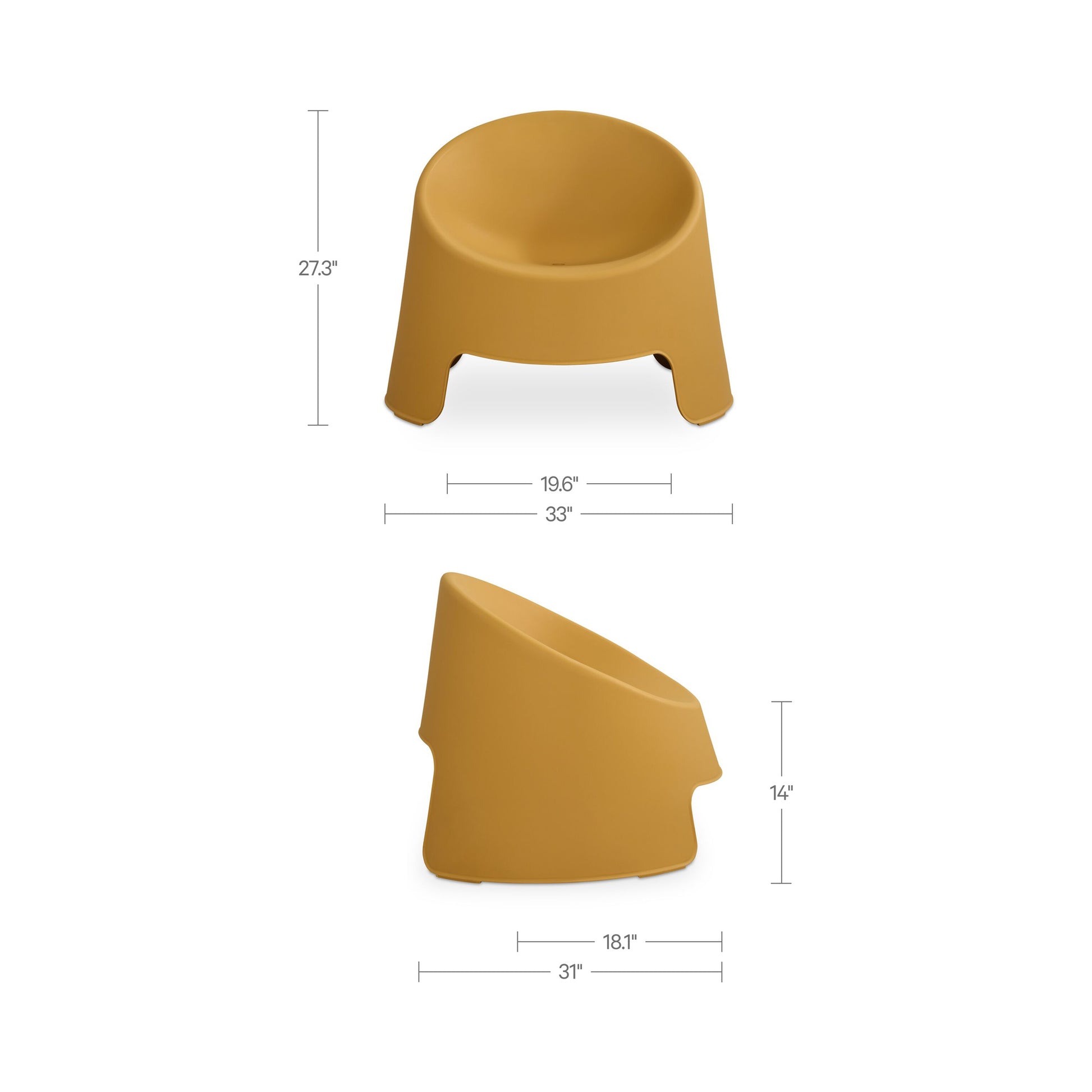 Nolla Outdoor Accent Chair Set of Two Yellow by Moe's Home Collection - view 3