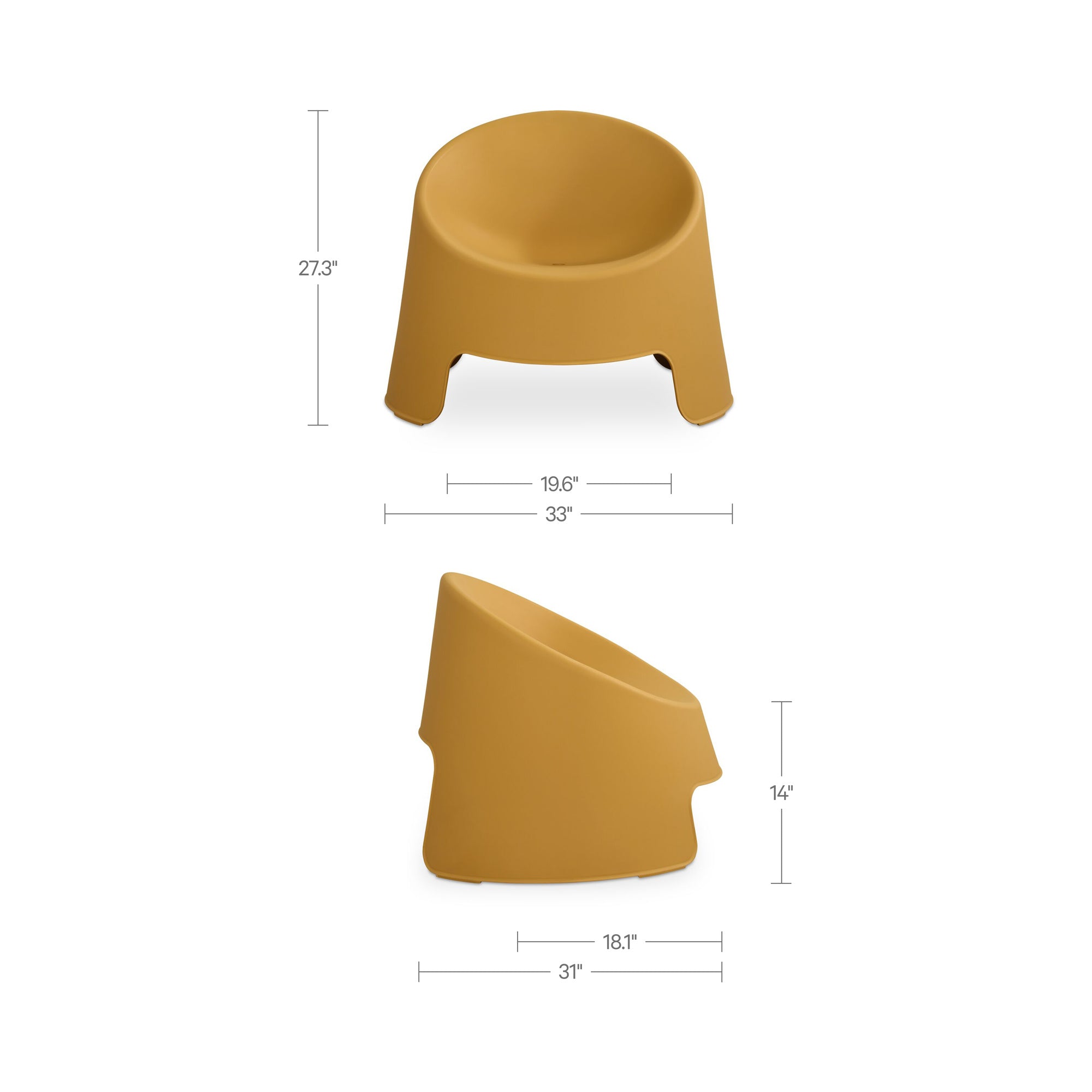 Nolla Outdoor Accent Chair Set of Two Yellow by Moe's Home Collection - view 3