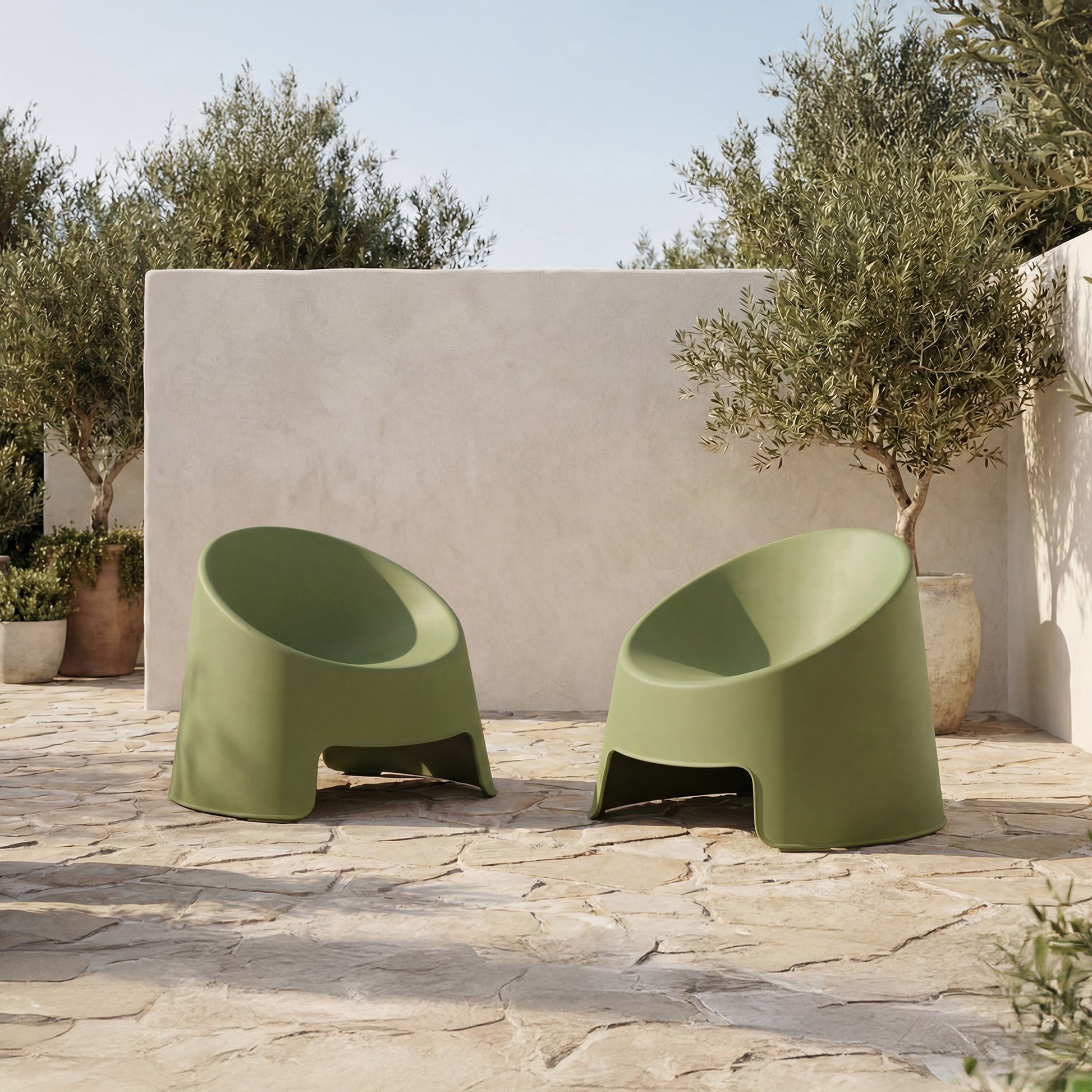 Nolla Outdoor Accent Chair Set of Two Green by Moe's Home Collection - view 2