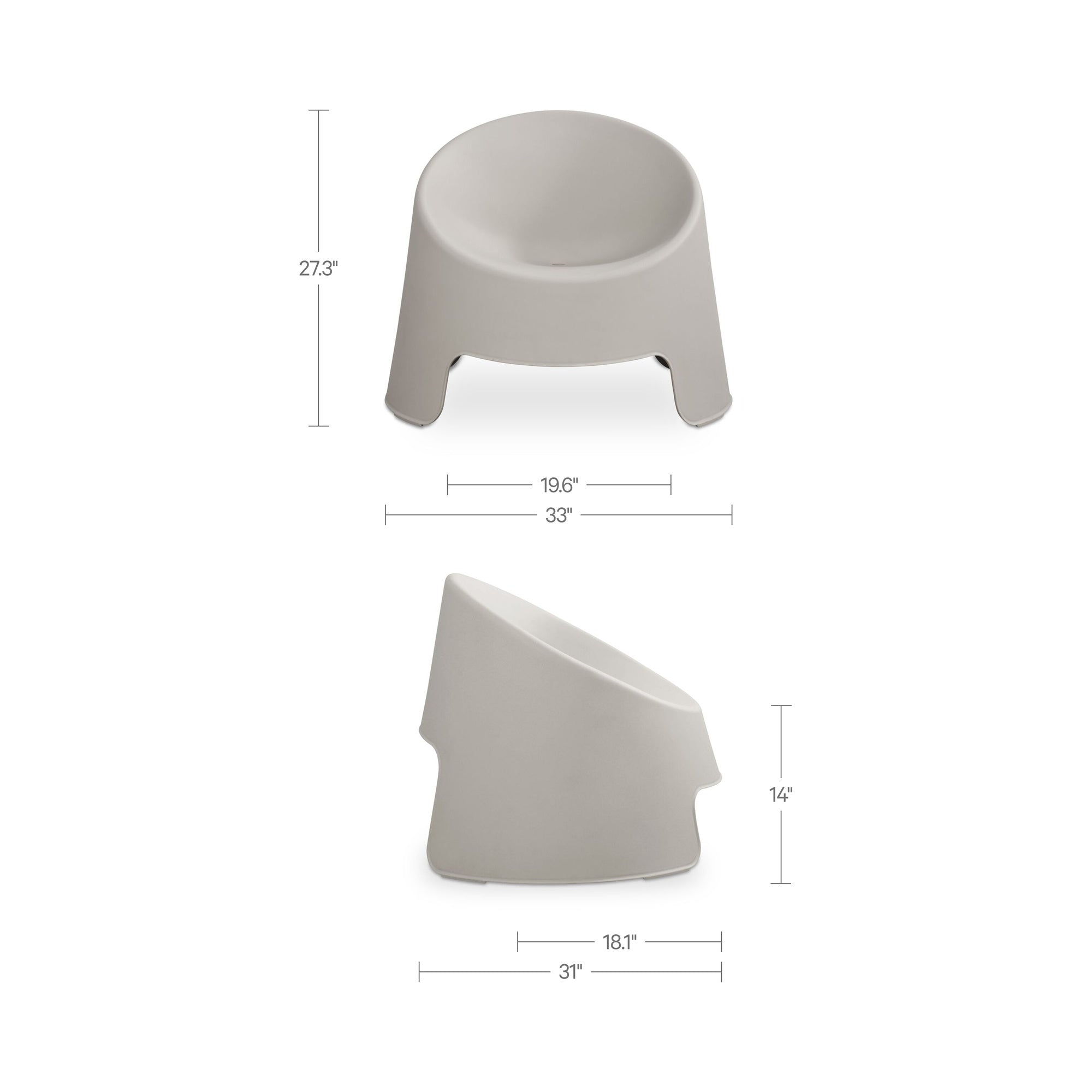 Nolla Outdoor Accent Chair Set of Two Light Grey by Moe's Home Collection - view 3