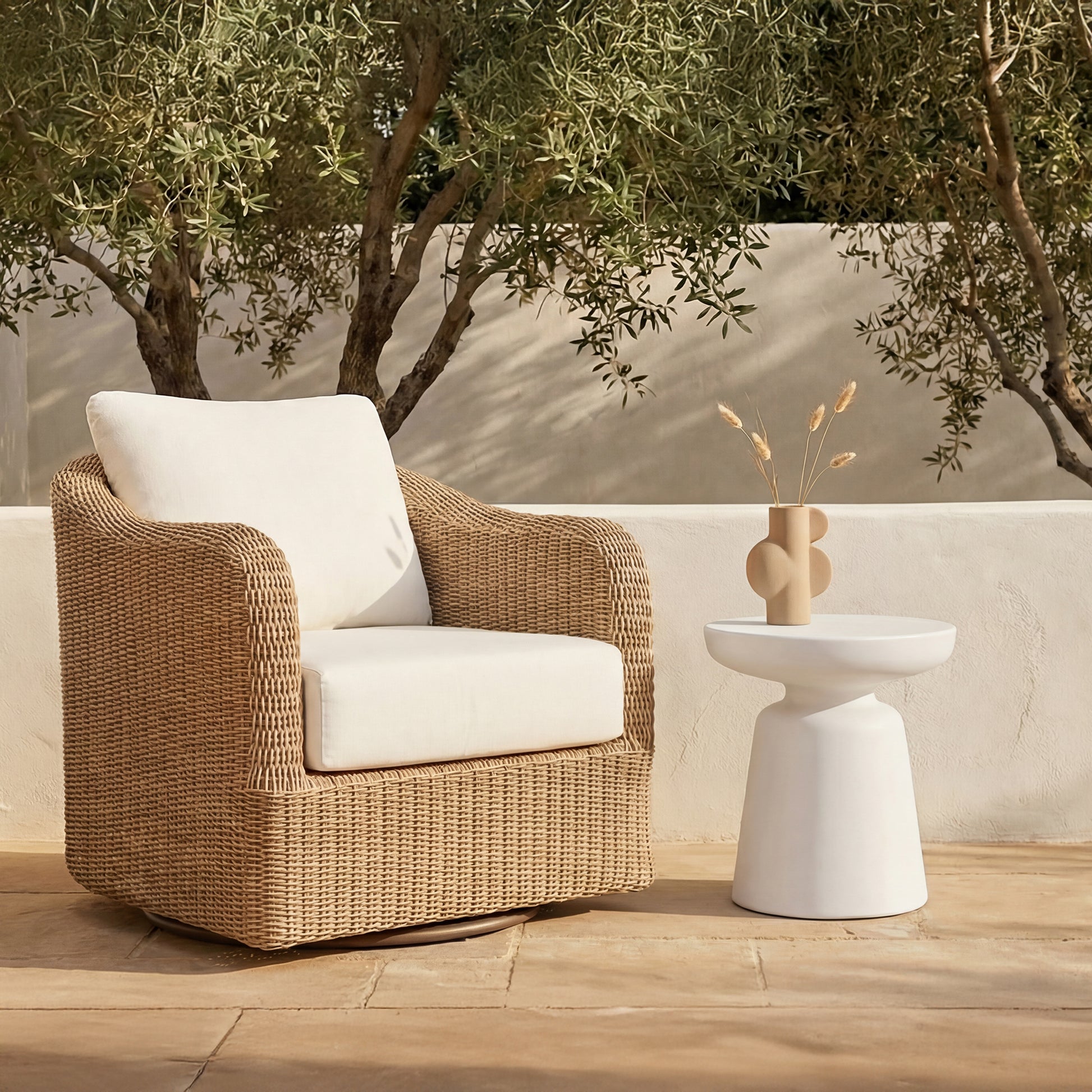 Ruth Outdoor Side Table White by Moe's Home Collection - view 2