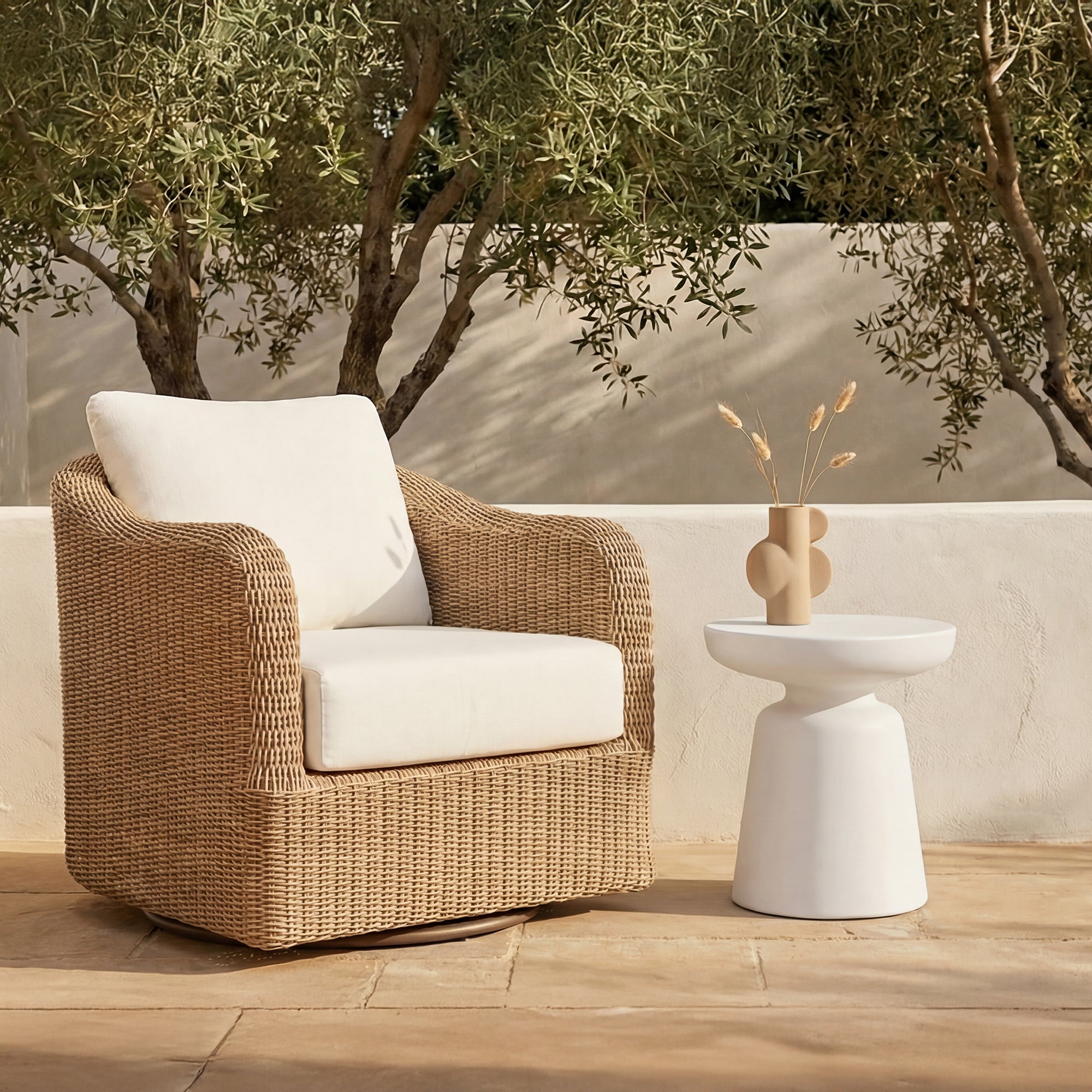 Ruth Outdoor Side Table White by Moe's Home Collection - view 2