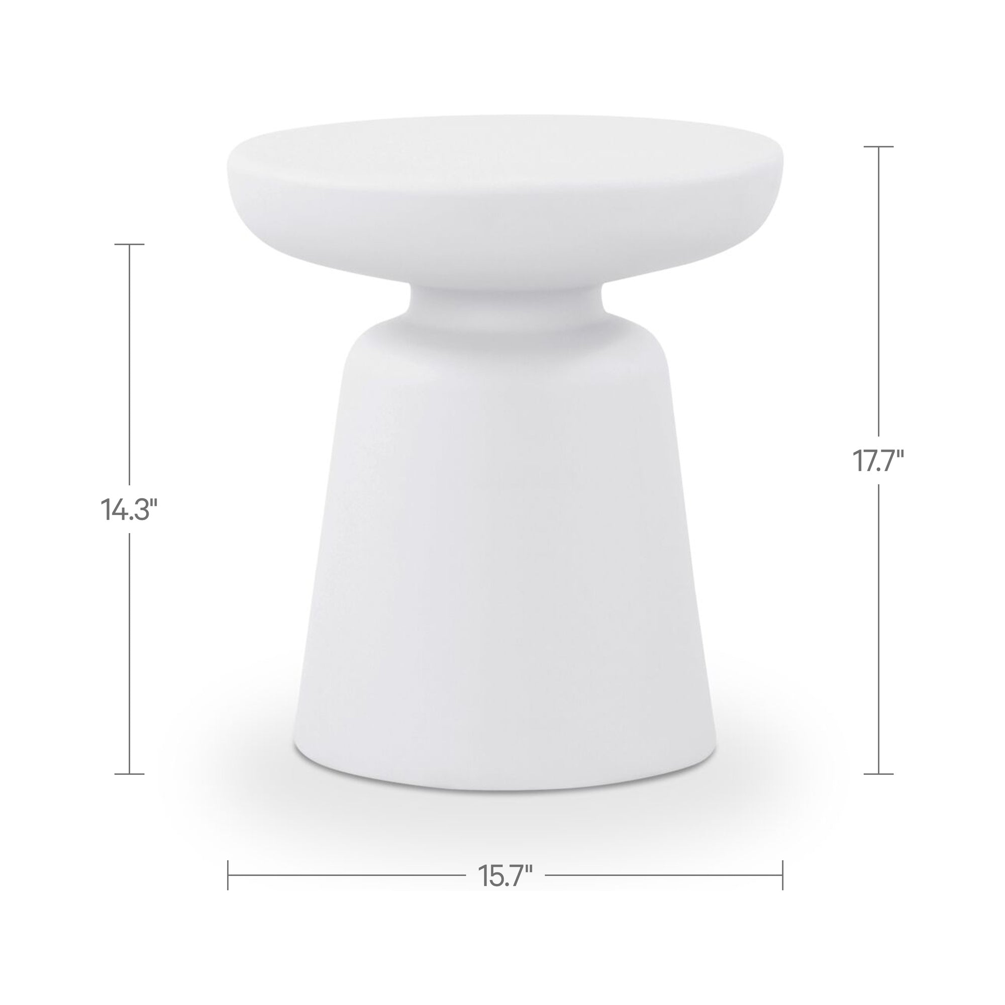 Ruth Outdoor Side Table White by Moe's Home Collection - view 3
