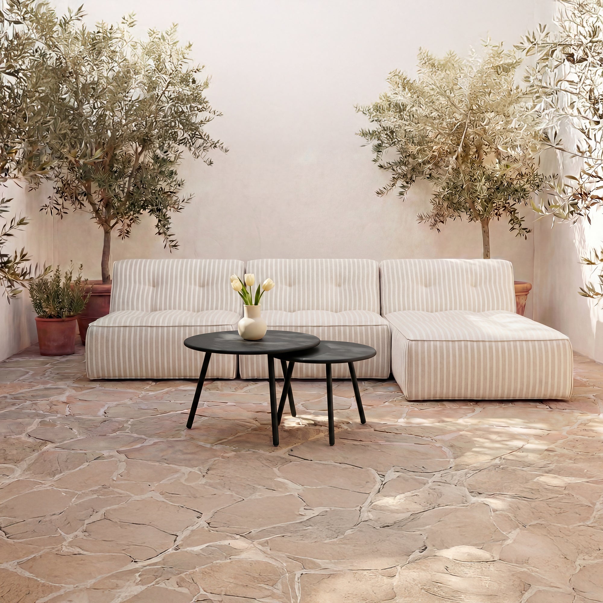 Kari Outdoor Nesting Coffee Table Black by Moe's Home Collection - view 2