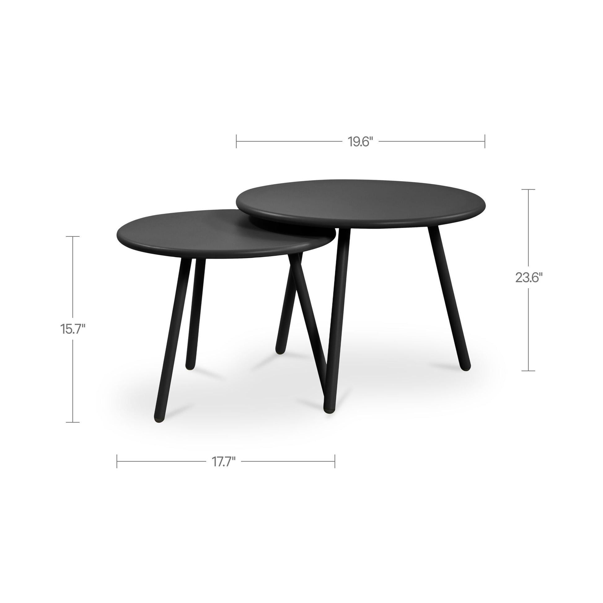 Kari Outdoor Nesting Coffee Table Black by Moe's Home Collection - view 3