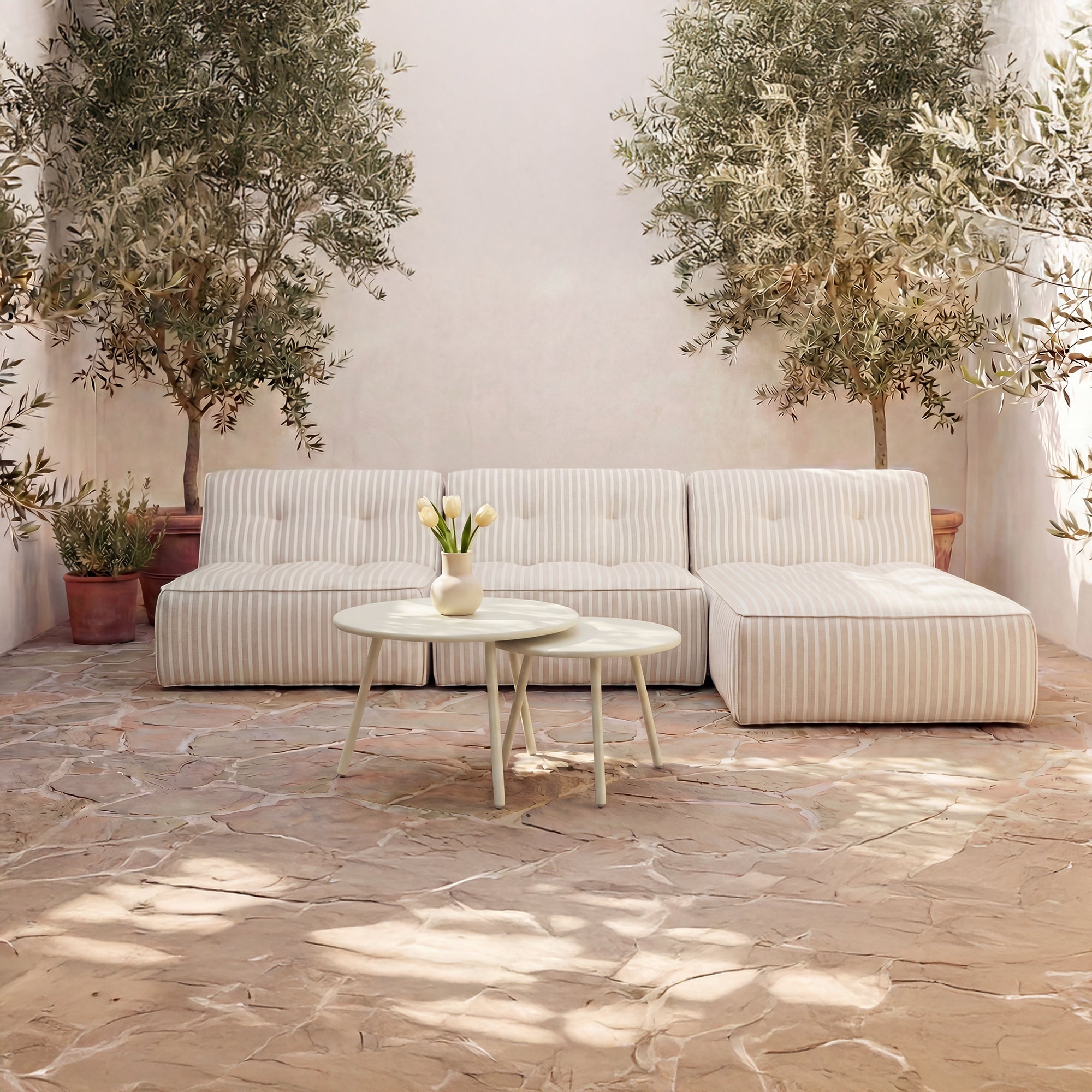 Kari Outdoor Nesting Coffee Table Cream by Moe's Home Collection - view 2
