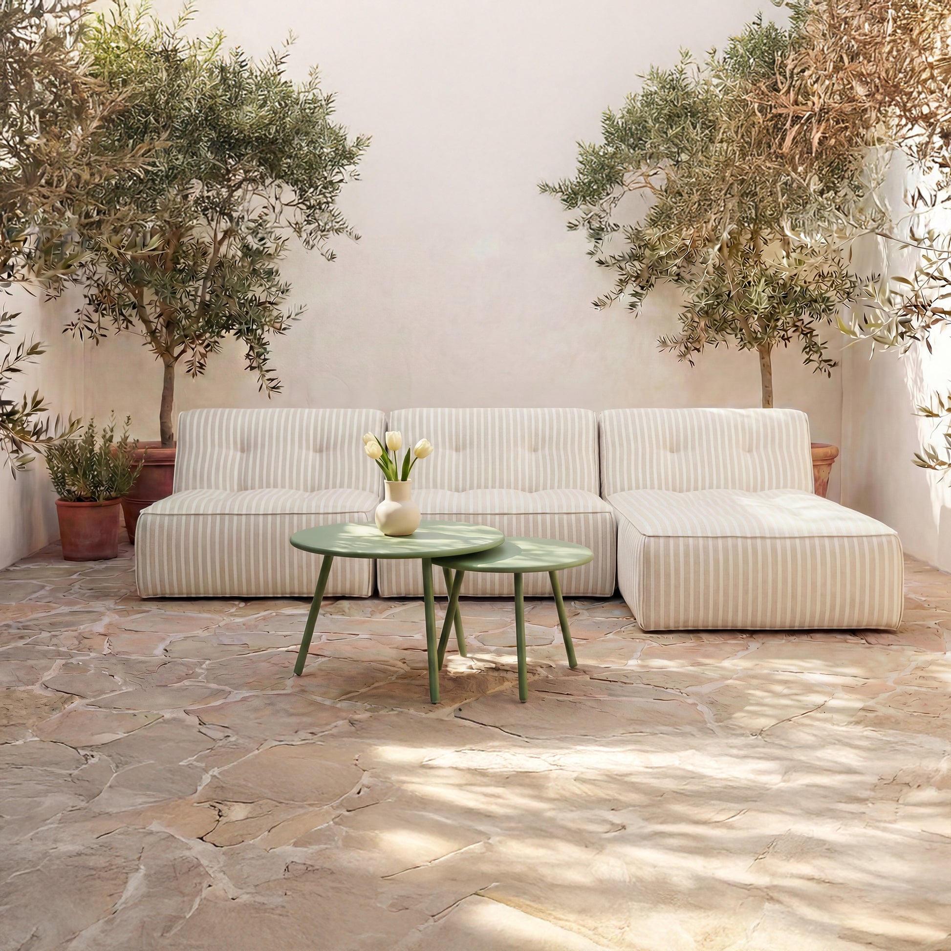 Kari Outdoor Nesting Coffee Table Green by Moe's Home Collection - view 2
