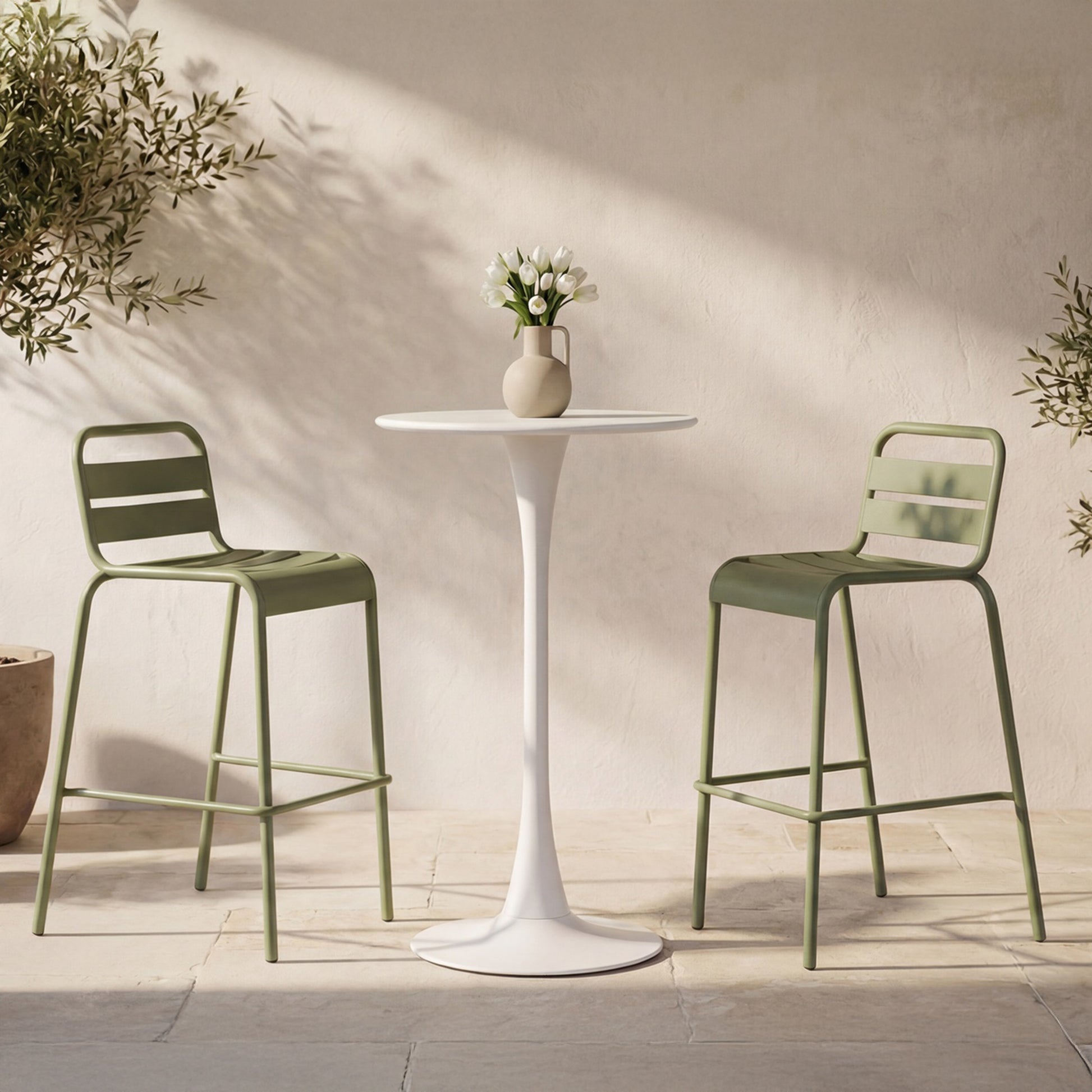 Gage Outdoor Bar Table White by Moe's Home Collection - view 2